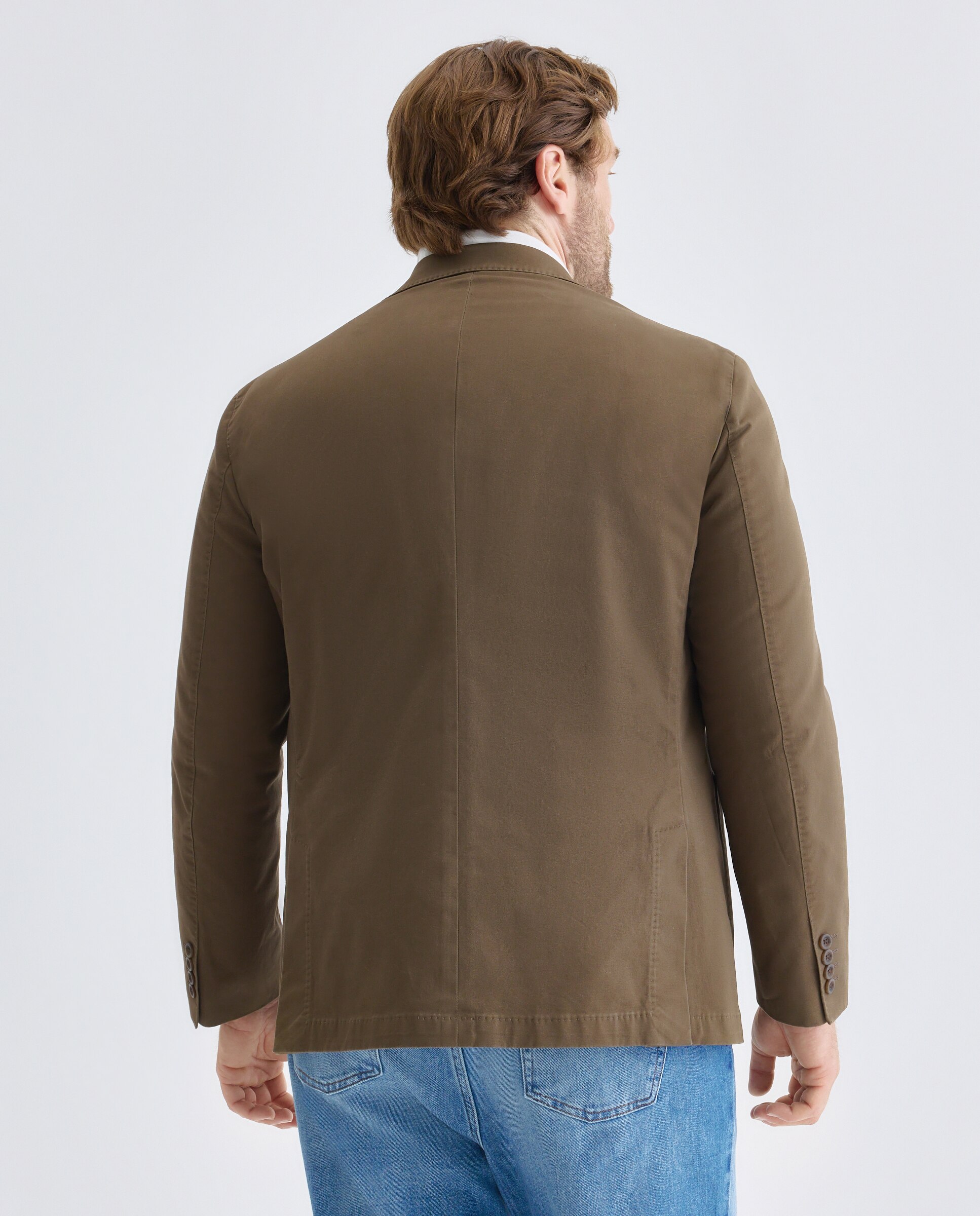 Casaco Desportivo Custom Fit de Algodão com Lavagem Tamanhos Grandes Castanho-escuro-3