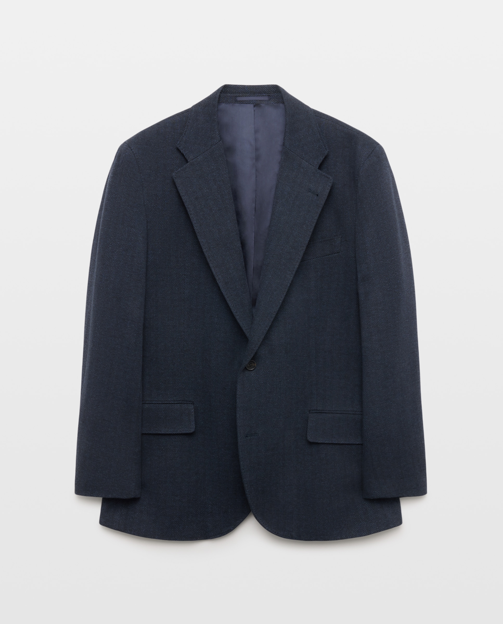 Chaqueta de hombre sport punto de espiga fit custom tallas grandes - Emidio Tucci - Azul Azul-4