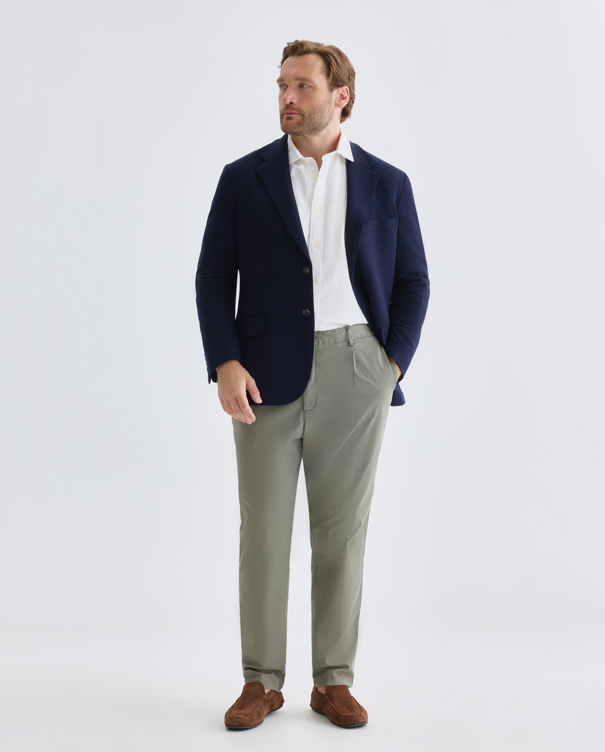 Casaco de Malha Piqué Desportivo Custom Fit Tamanhos Grandes Azul-marinho-2