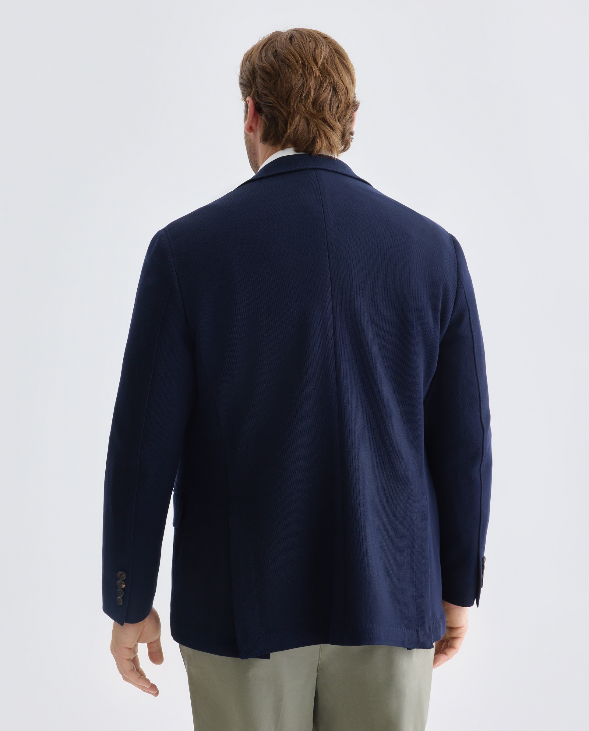 Casaco de Malha Piqué Desportivo Custom Fit Tamanhos Grandes Azul-marinho-3