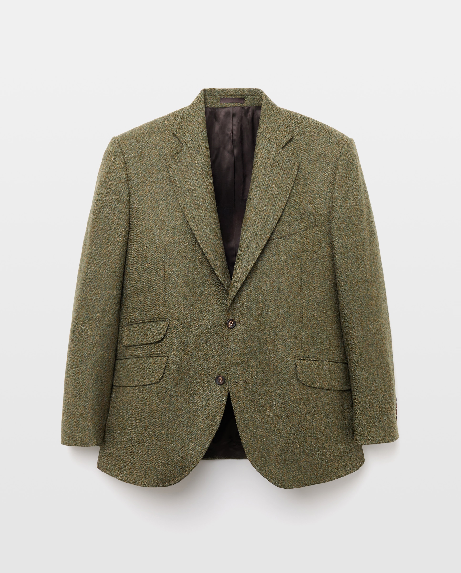 Imagen 0 de Chaqueta regular fit espiga tweed 100% lana hombre tallas grandes Verde