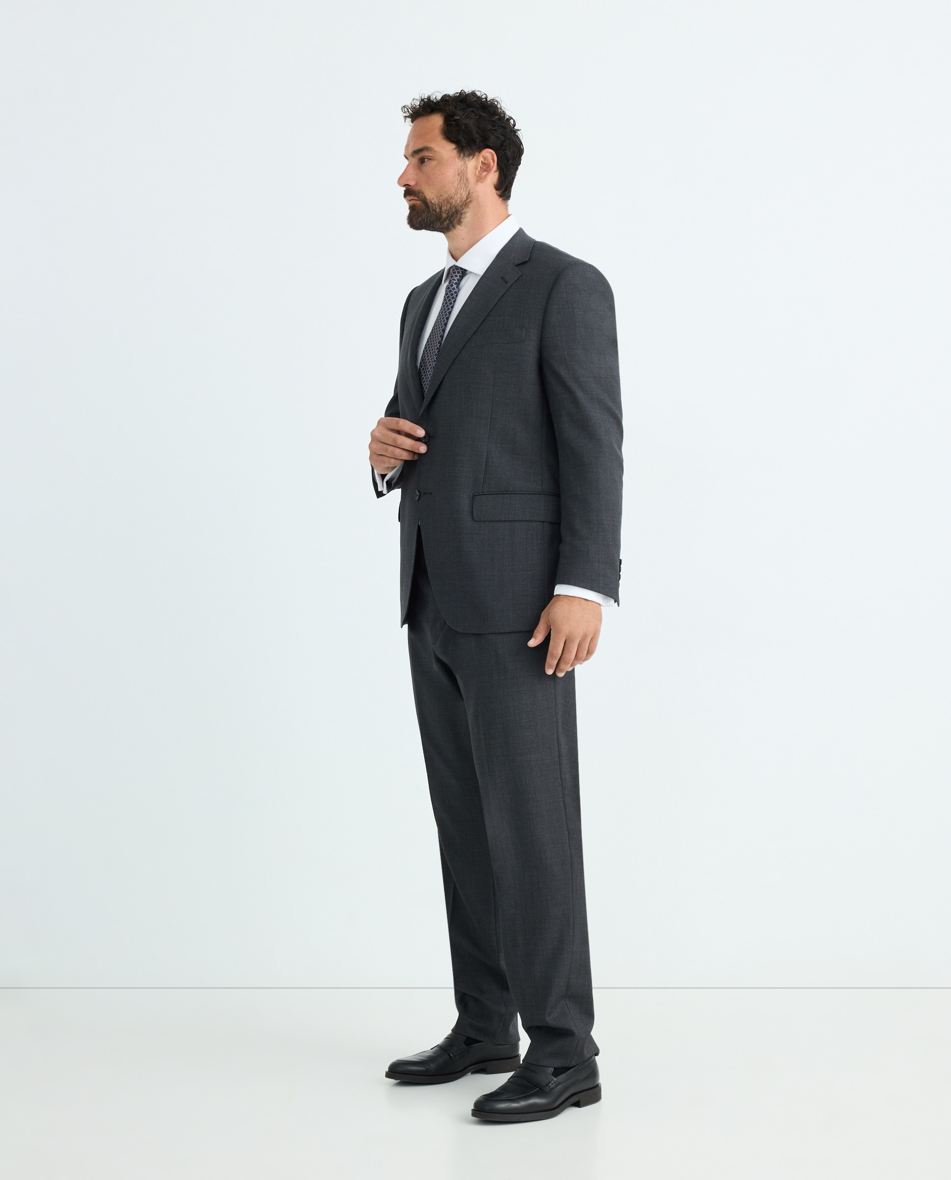 Pantalón separate Classic ojo de perdiz vestir 100% Lana hombre tallas grandes - Emidio Tucci - Gris Gris-3