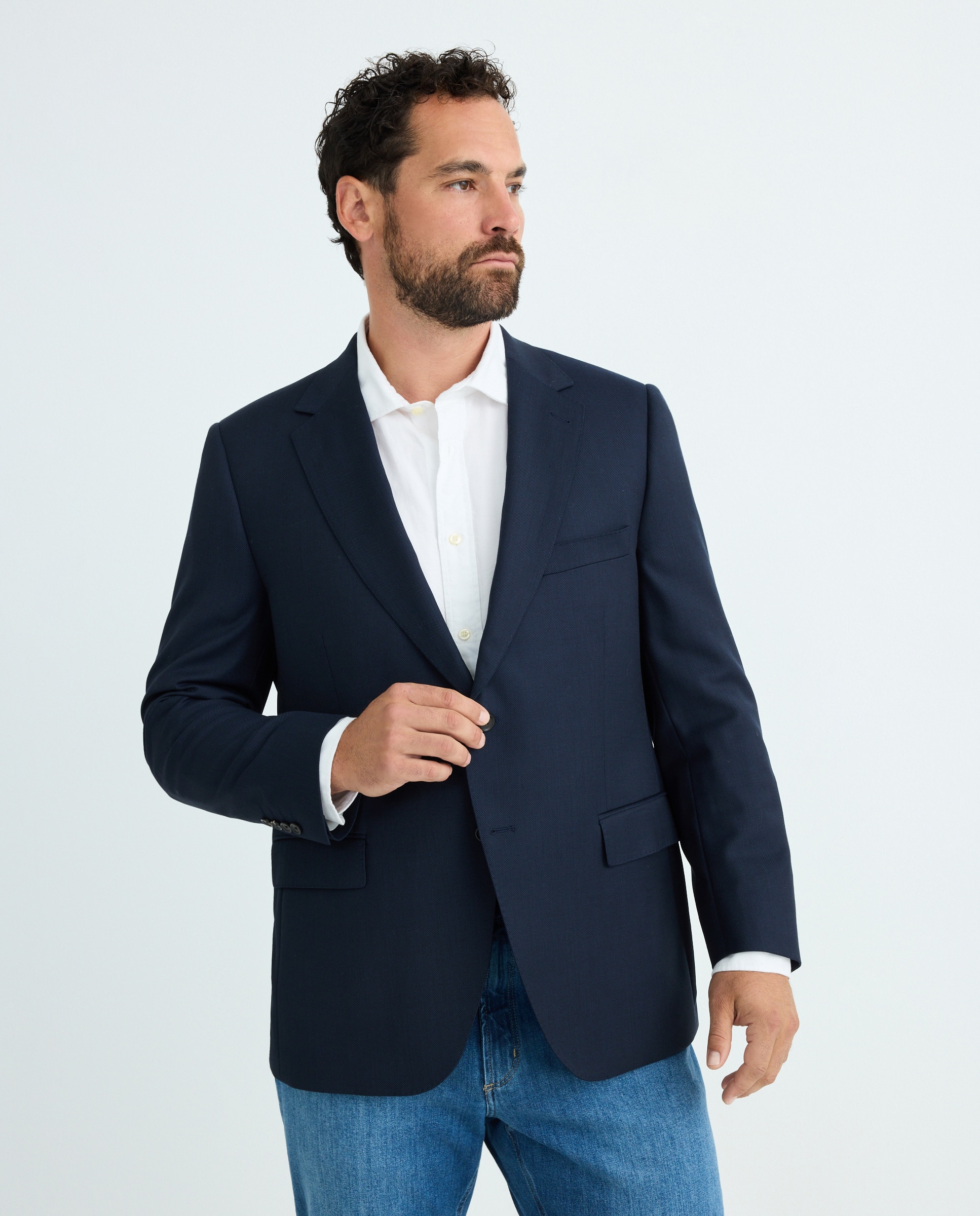 Pantalón separate Classic ojo de perdiz vestir 100% Lana hombre tallas grandes - Emidio Tucci - Azul marino Azul marino-1