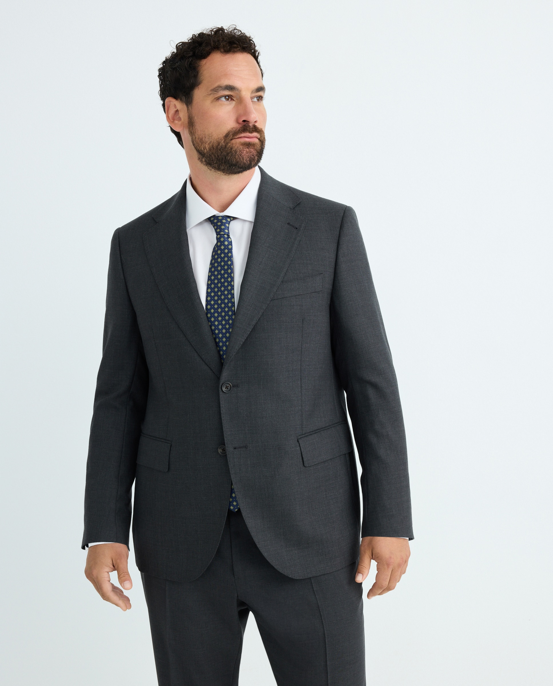 Chaqueta separate Custom liso vestir 100% Lana hombre tallas grandes - Emidio Tucci - Gris oscuro Gris oscuro-1