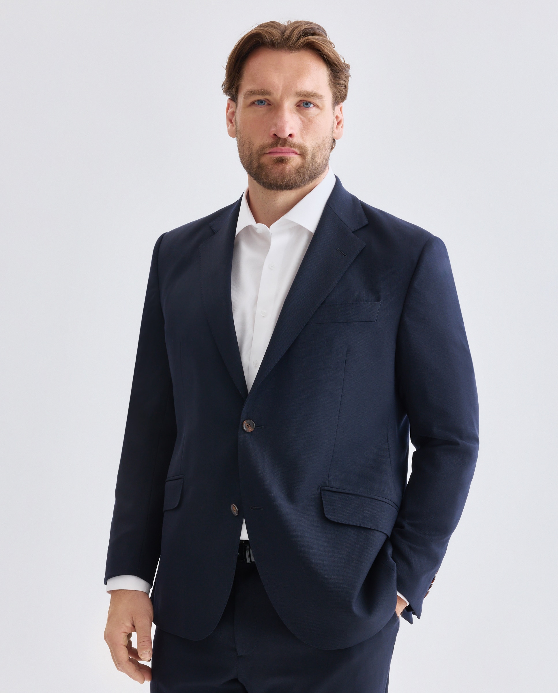 Casaco Separate Clássico Custom Fit com Micro Estrutura TG Azul-marinho-2