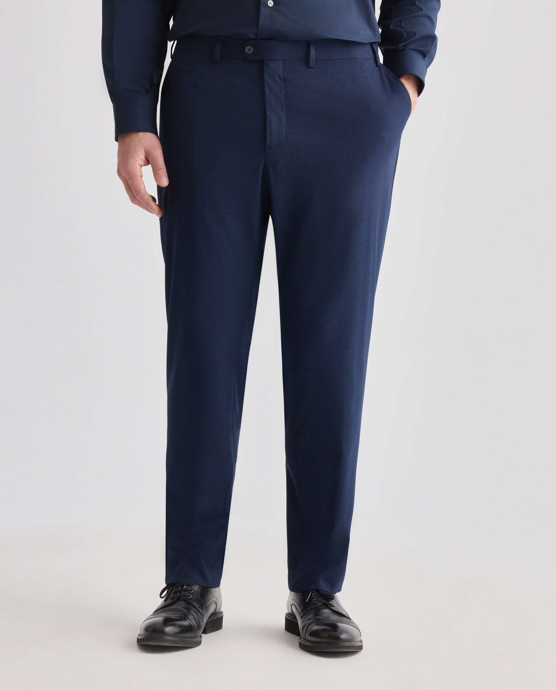 Pantalon de vestir con microdibujo hombre tallas grandes - Dustin - Azul Azul-2