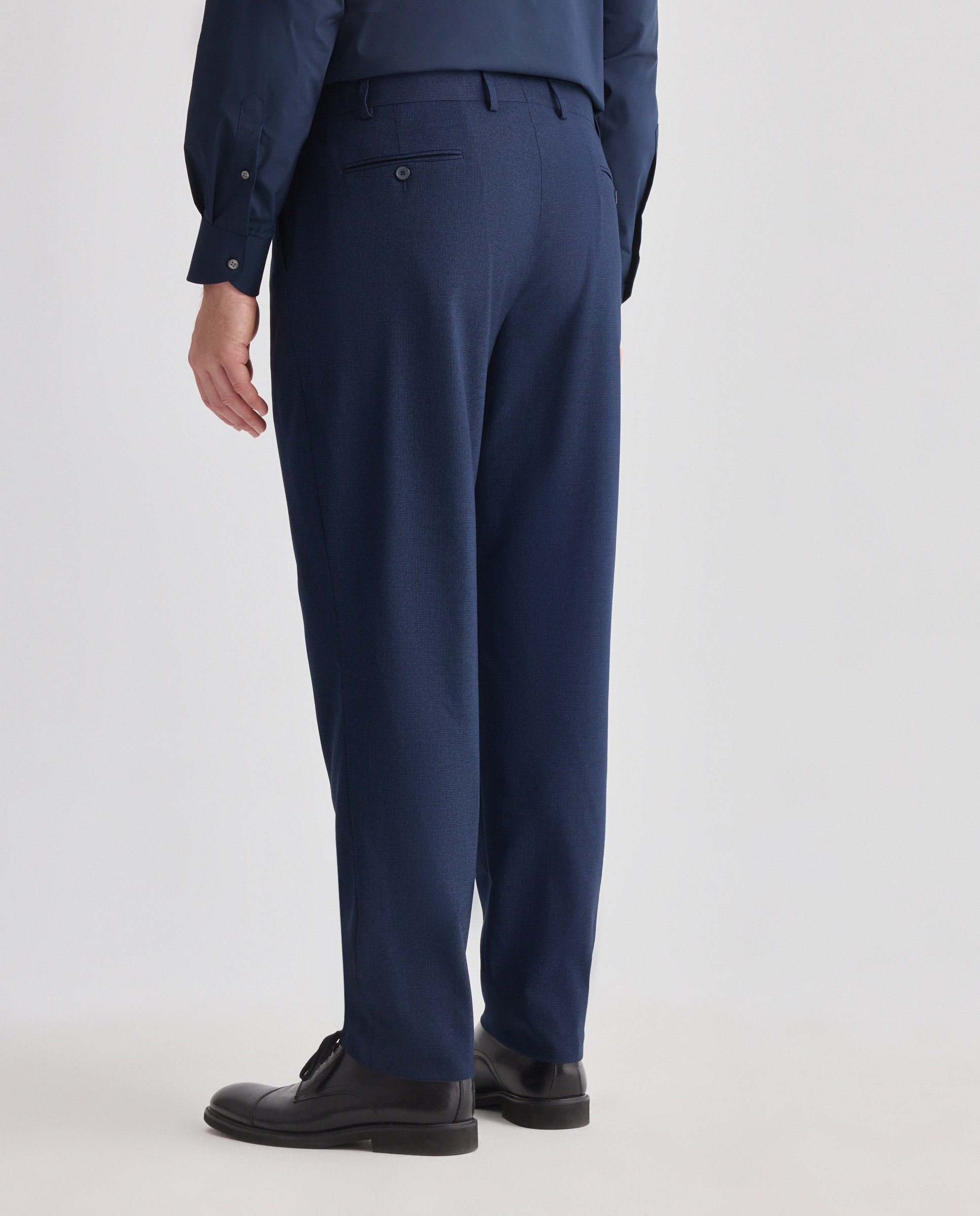Pantalon de vestir con microdibujo hombre tallas grandes - Dustin - Azul Azul-3