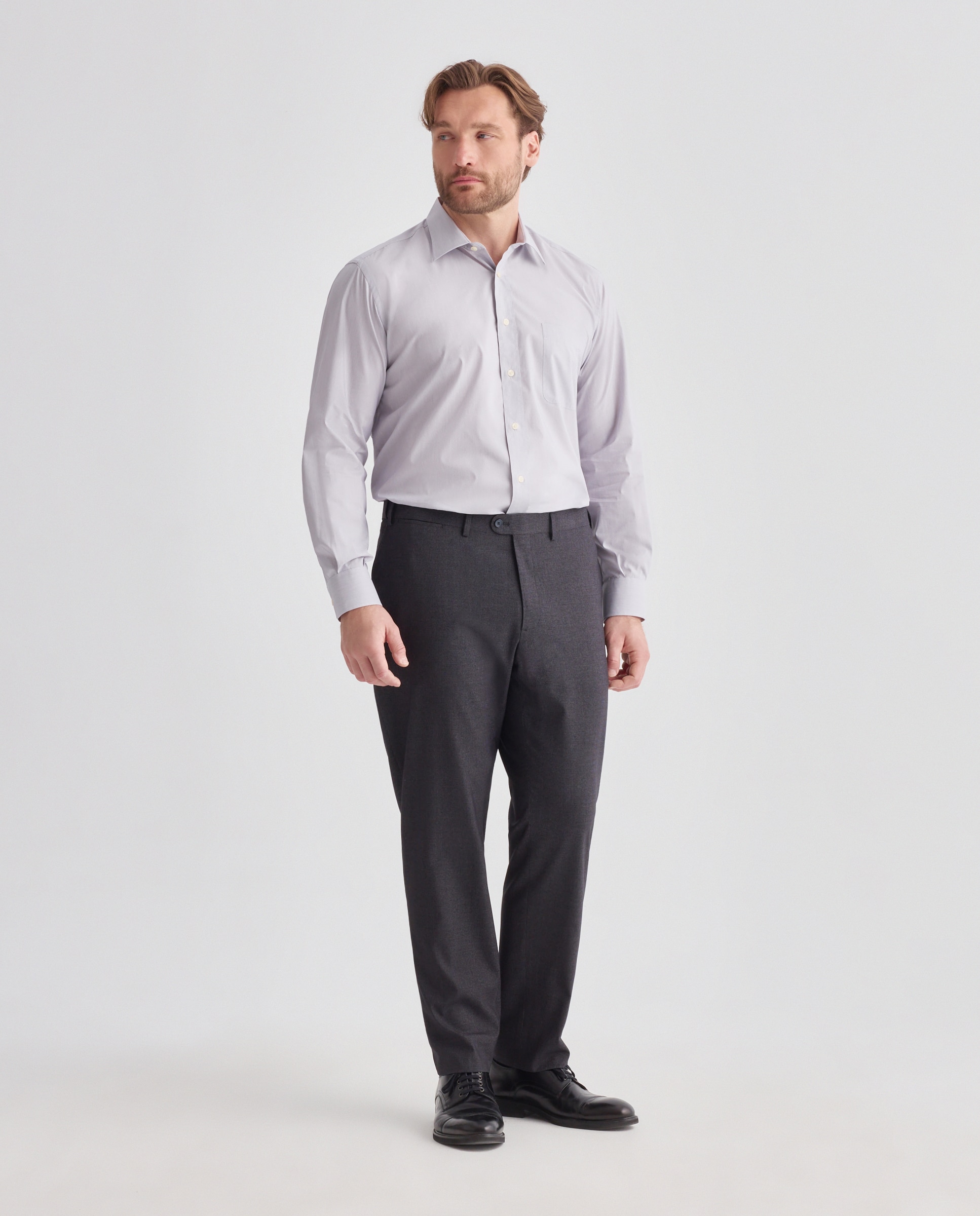 Imagen 0 de Pantalon de vestir con microdibujo hombre tallas grandes Gris