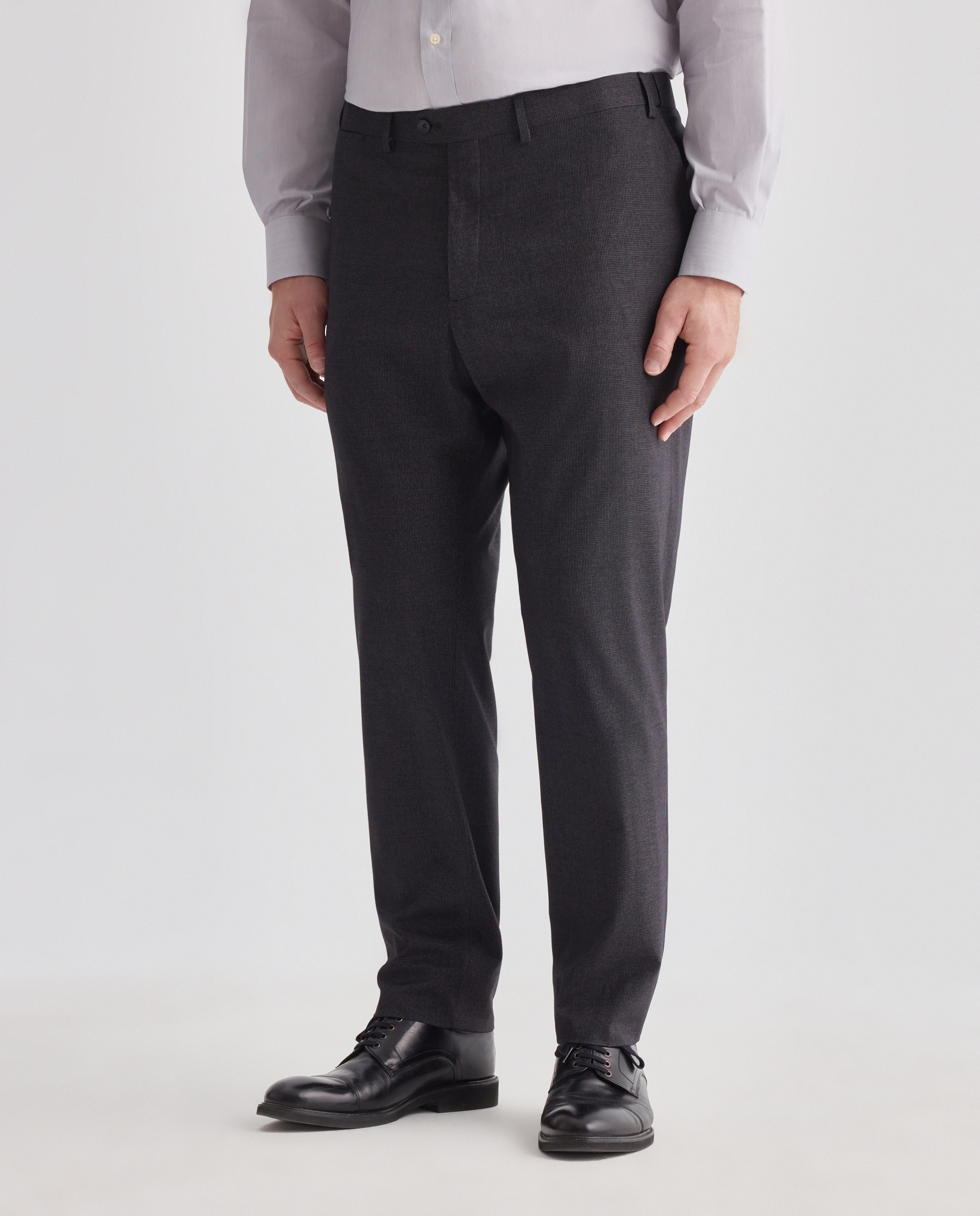 Pantalon de vestir con microdibujo hombre tallas grandes - Dustin - Gris Gris-2