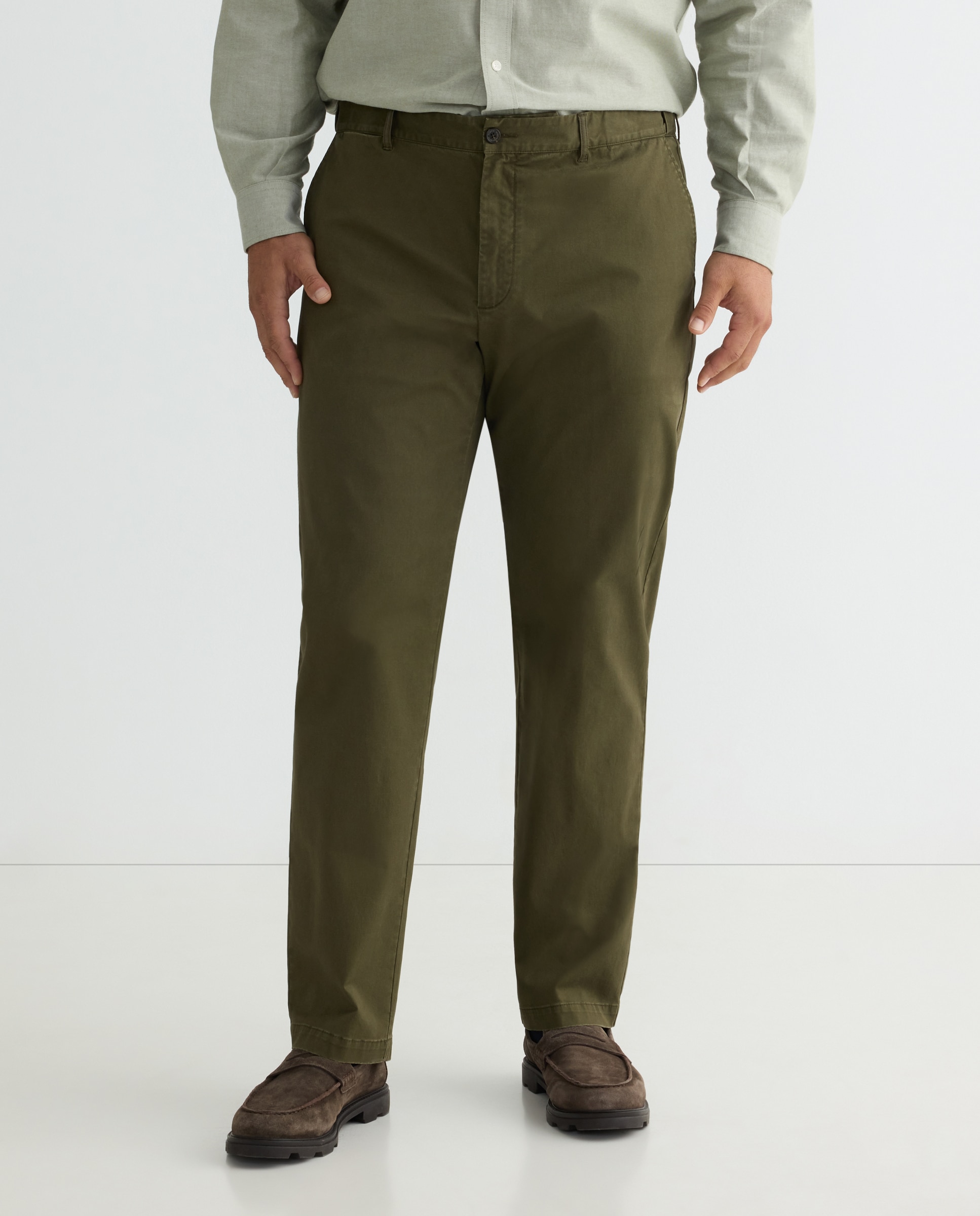 Pantalon hombre de sport de cintura con gomas, regular algodón elastómero tallas grandes - Dustin - Kaki Kaki-2