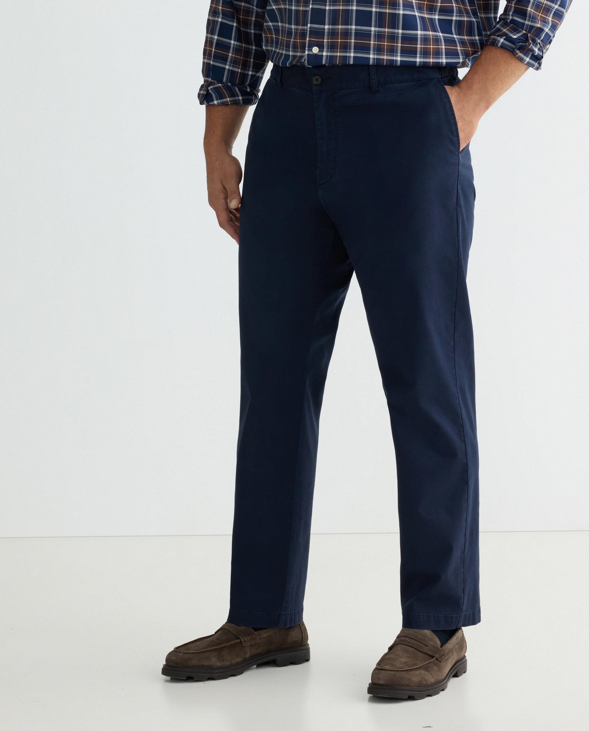 Pantalon hombre de sport de cintura con gomas, regular algodón elastómero tallas grandes - Dustin - Azul marino Azul marino-2