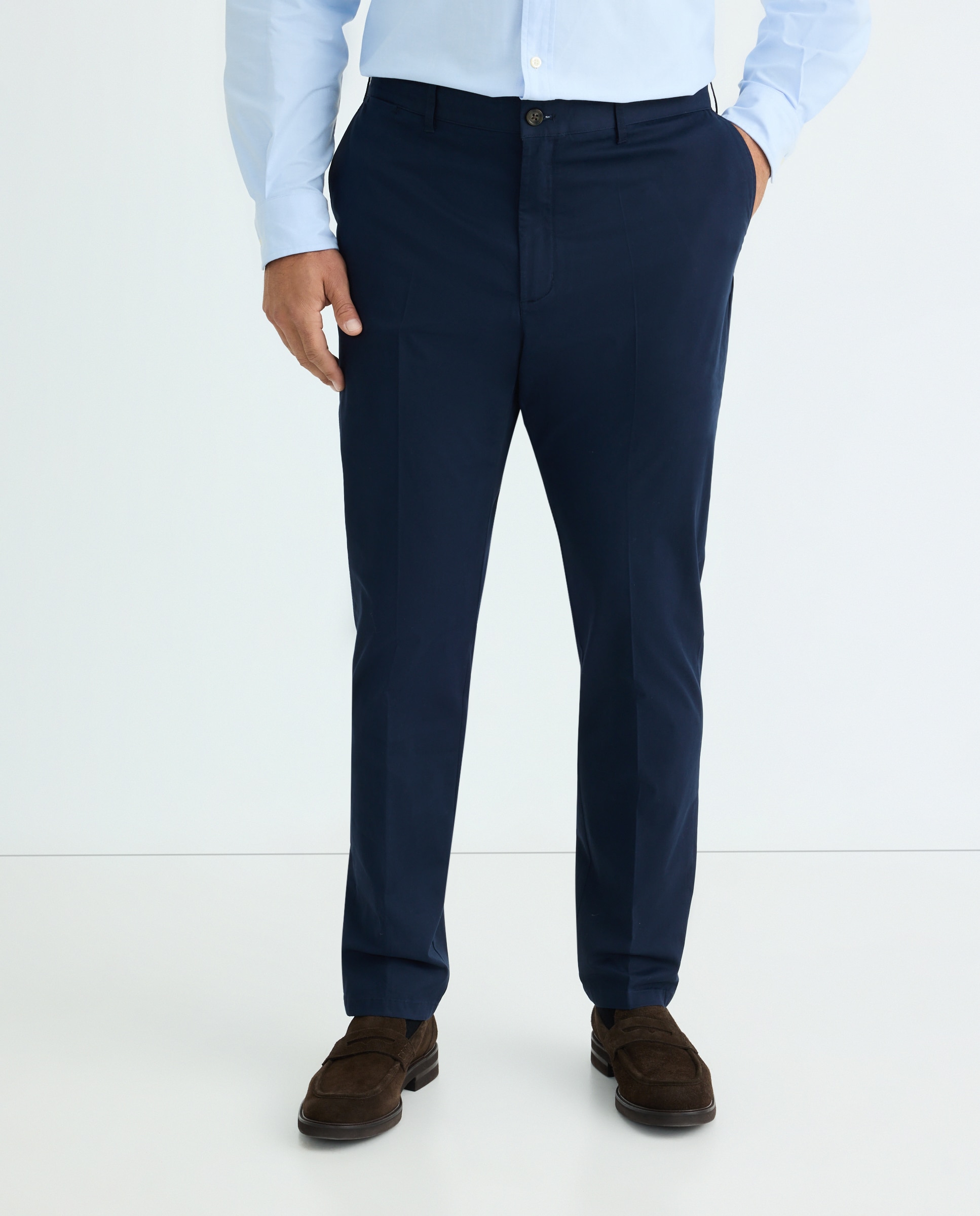 Pantalón chino slim fit twill hombre tallas grandes - Emidio Tucci - Azul marino Azul marino-2
