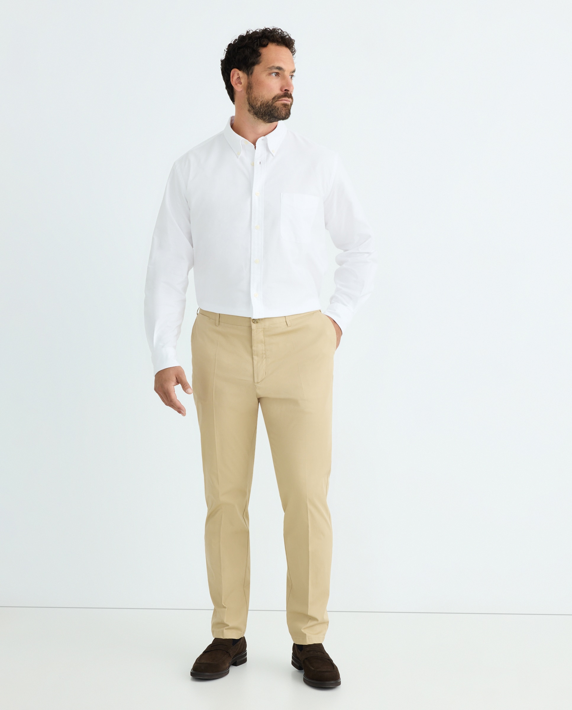 Pantalón chino slim fit twill hombre tallas grandes - Emidio Tucci - Beige Beige-1