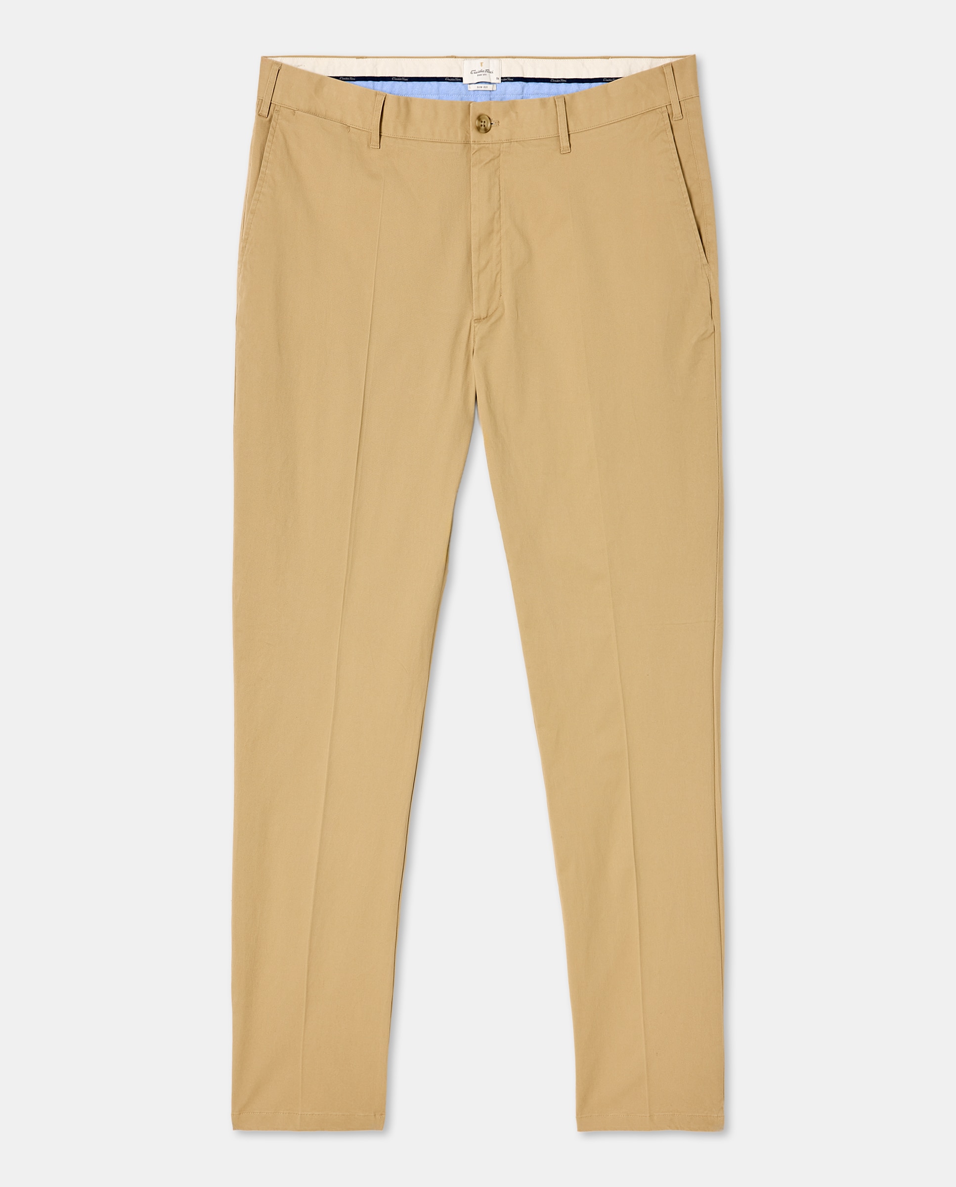 Pantalón chino slim fit twill hombre tallas grandes - Emidio Tucci - Beige Beige-4