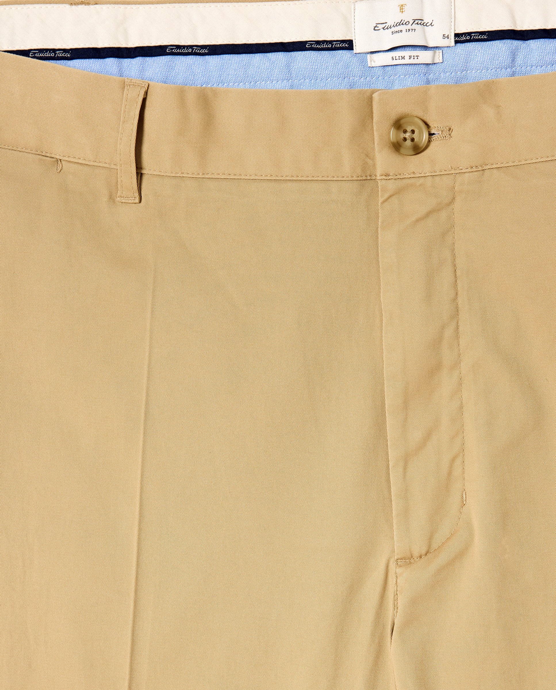 Pantalón chino slim fit twill hombre tallas grandes - Emidio Tucci - Beige Beige-5