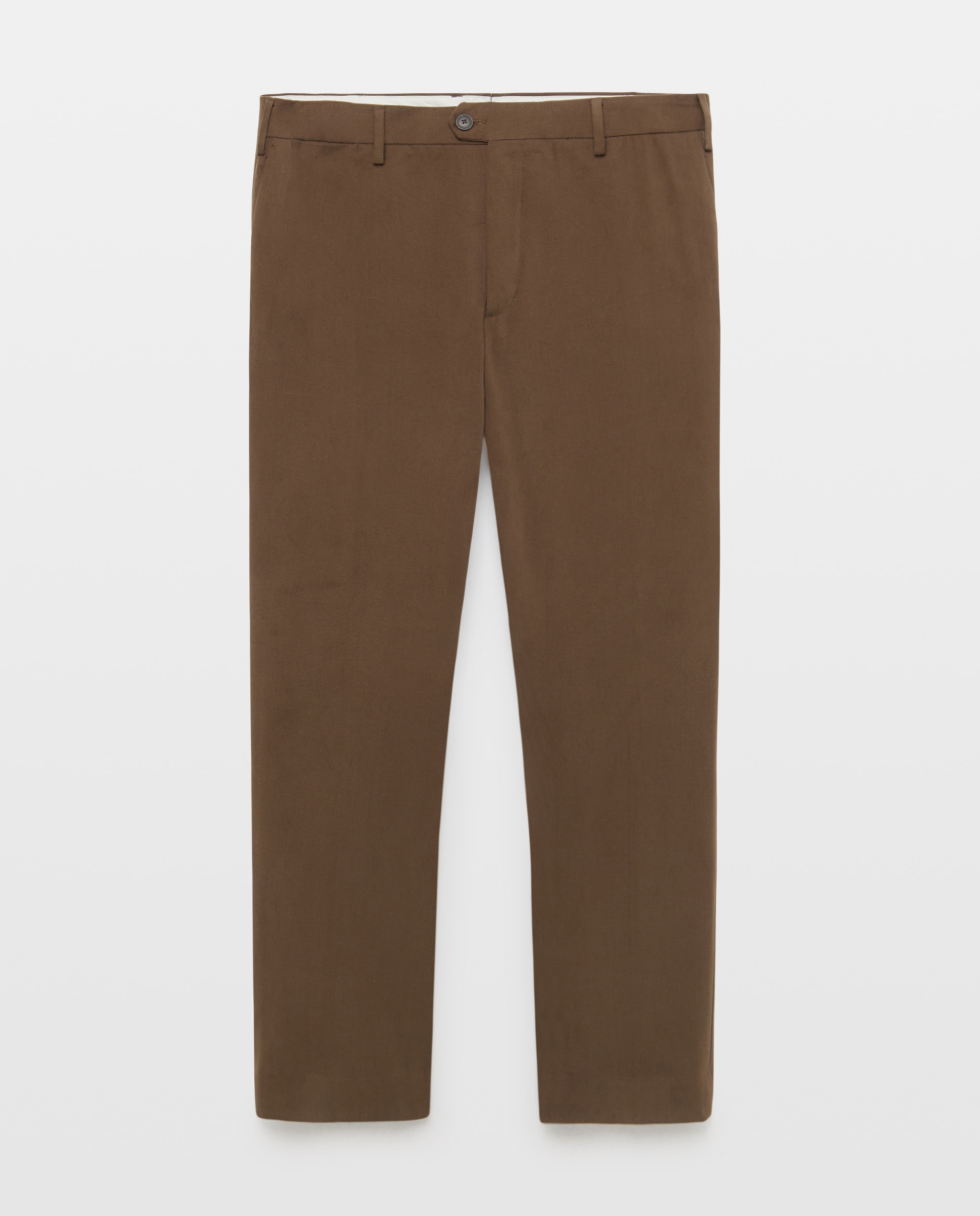 Pantalón chino regular fit algodón 100% hombre tallas grandes - Emidio Tucci - Marrón Marrón-1