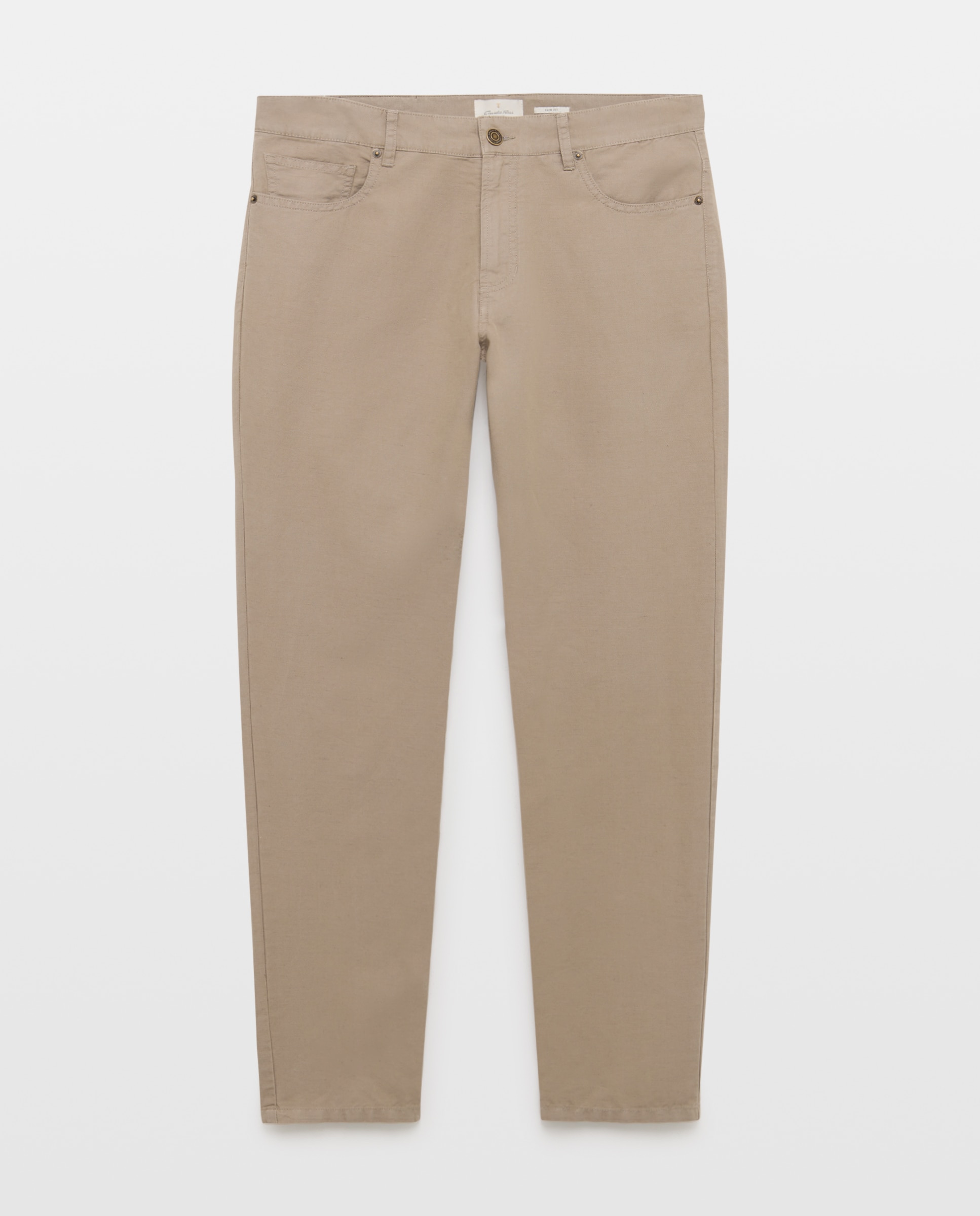 Pantalón chino regular fit algodón 100% hombre tallas grandes - Emidio Tucci - Beige Beige-4