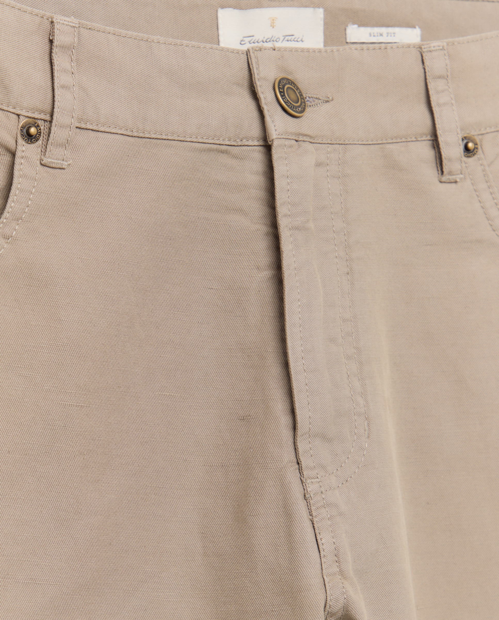 Pantalón chino regular fit algodón 100% hombre tallas grandes - Emidio Tucci - Beige Beige-5