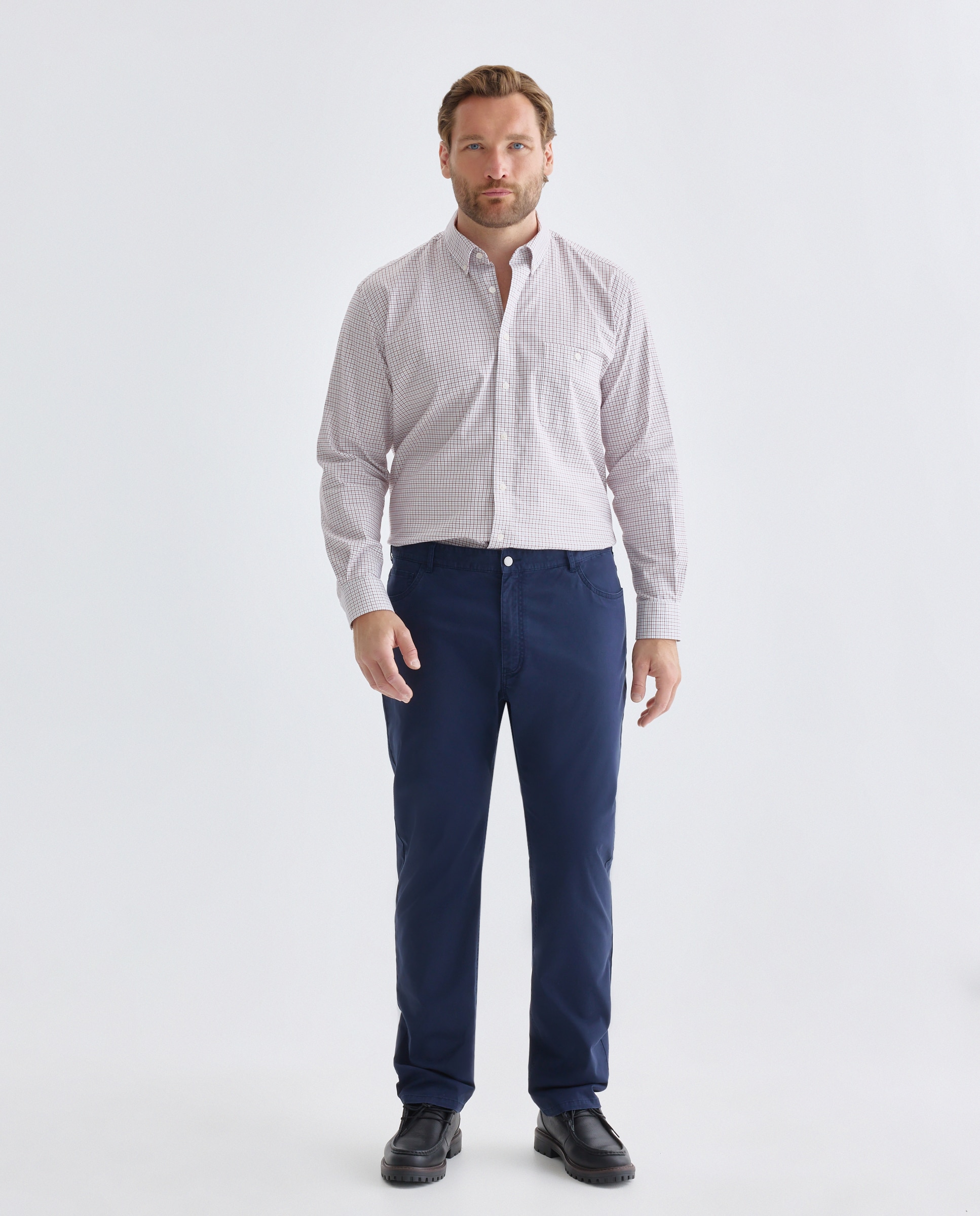 Pantalón hombre de cinco bolsillos sport regular algodón elastómero - Dustin - Azul marino Azul marino-1