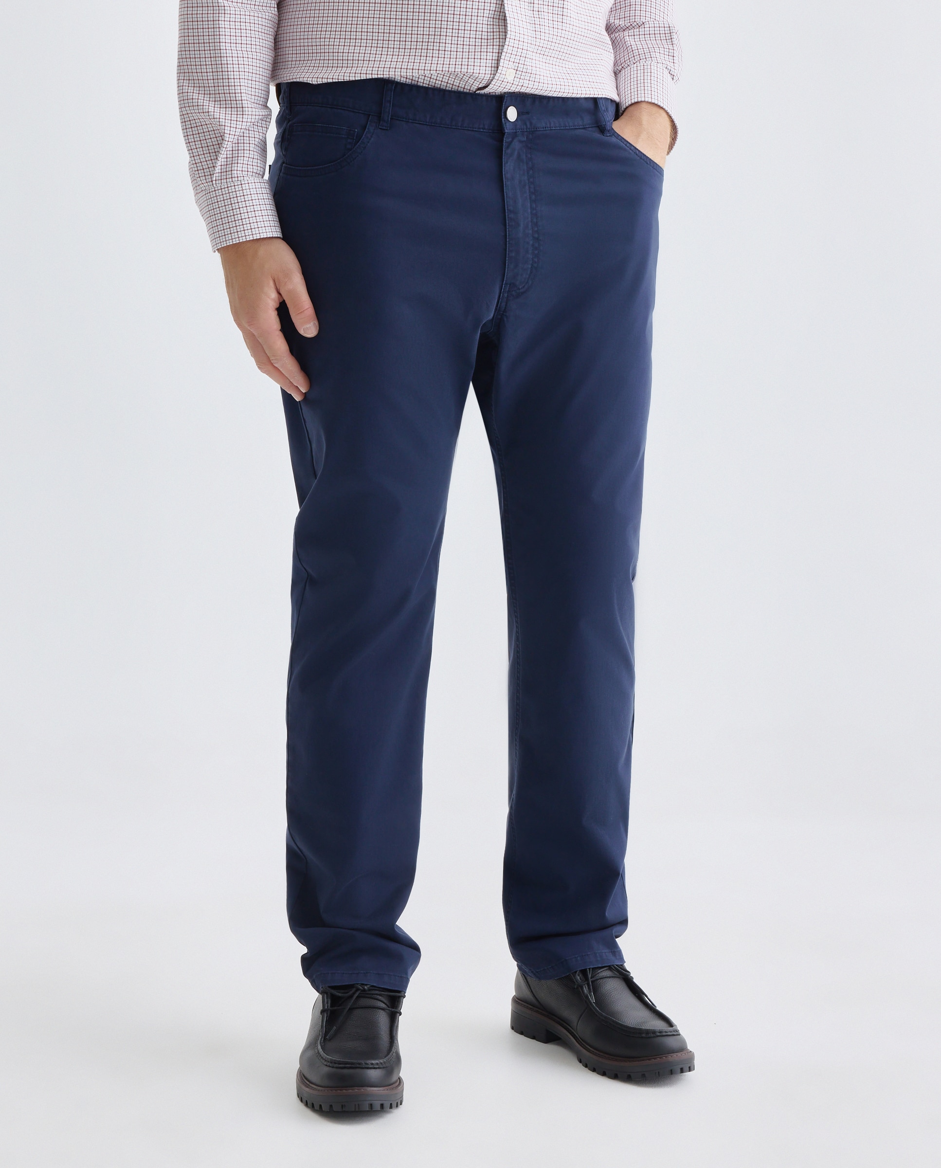 Pantalón hombre de cinco bolsillos sport regular algodón elastómero - Dustin - Azul marino Azul marino-2