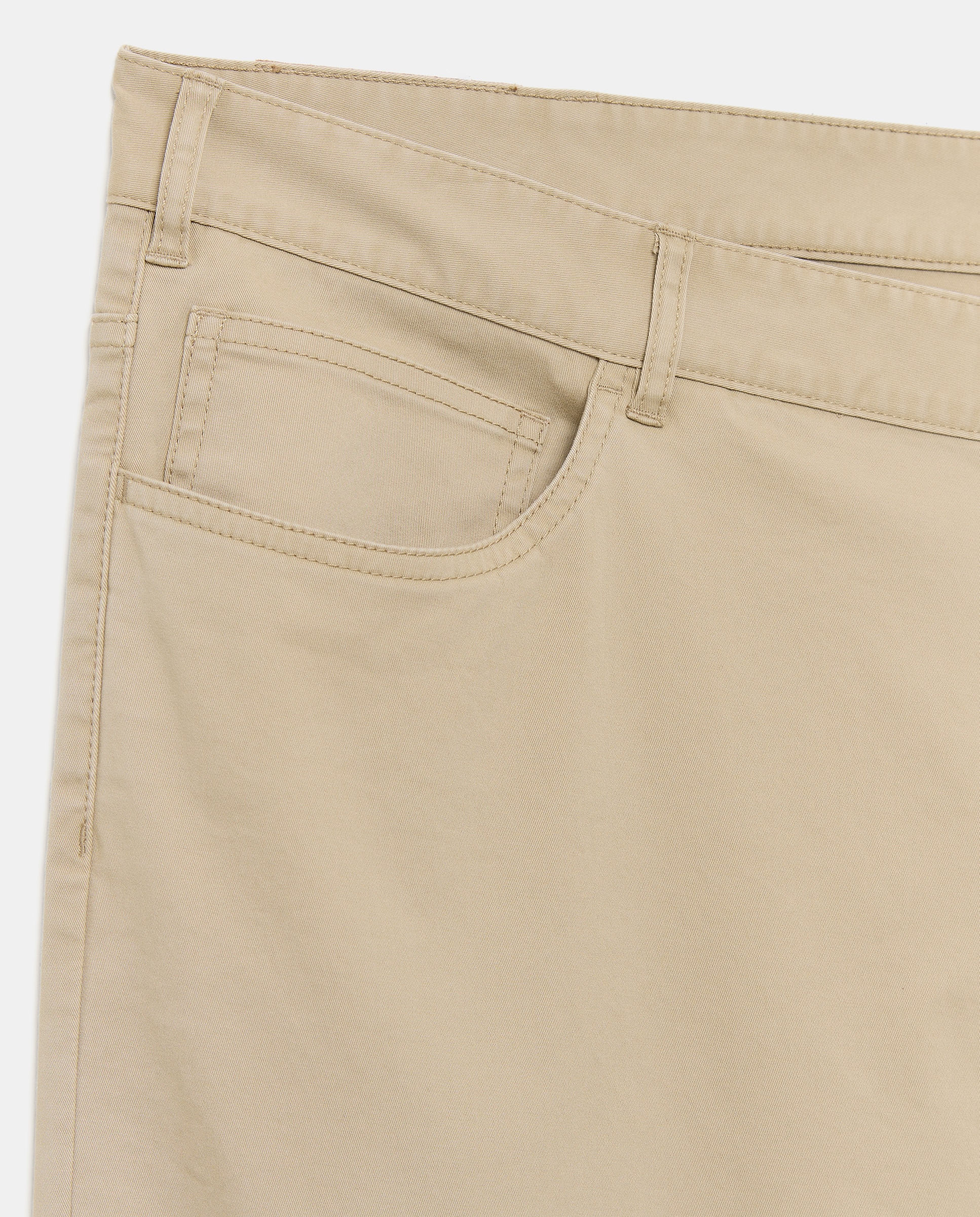 Calças de Cinco Bolsos Desportivas Regular em Algodão Elastómero Castanho-claro-5