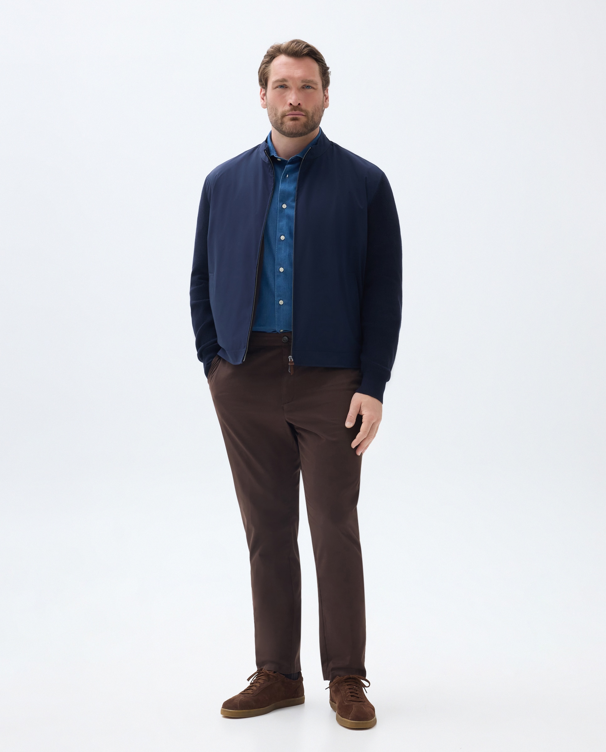Pantalón de hombre tallas grandes sport Fit Slim - Emidio Tucci - Marrón Marrón-1