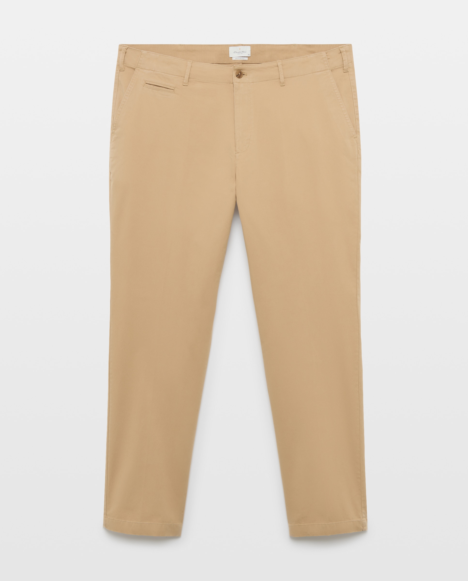 Pantalón chino regular fit satén hombre tallas grandes - Emidio Tucci - Beige Beige-4