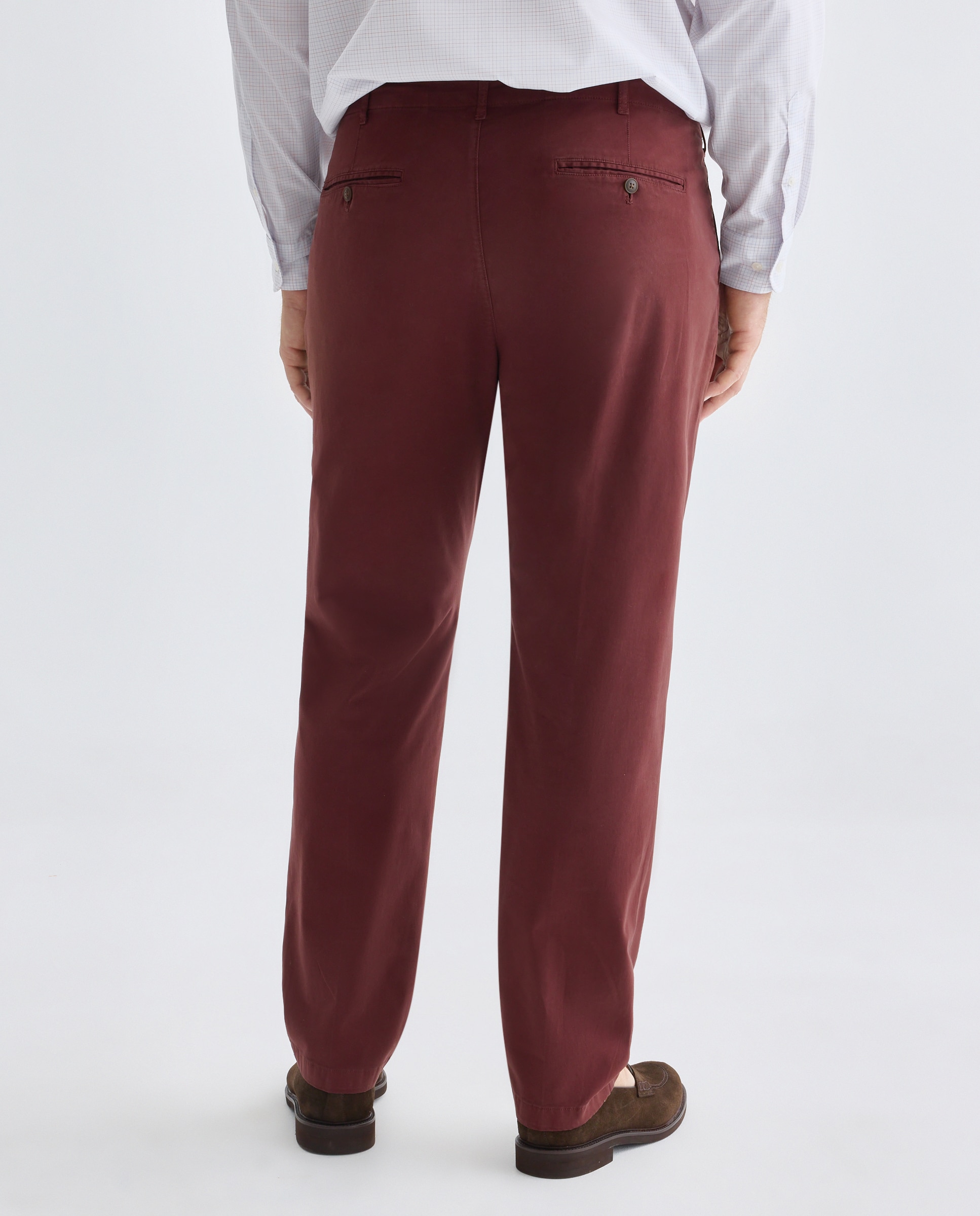Pantalón chino regular fit satén hombre tallas grandes - Emidio Tucci - Burdeos Burdeos-3