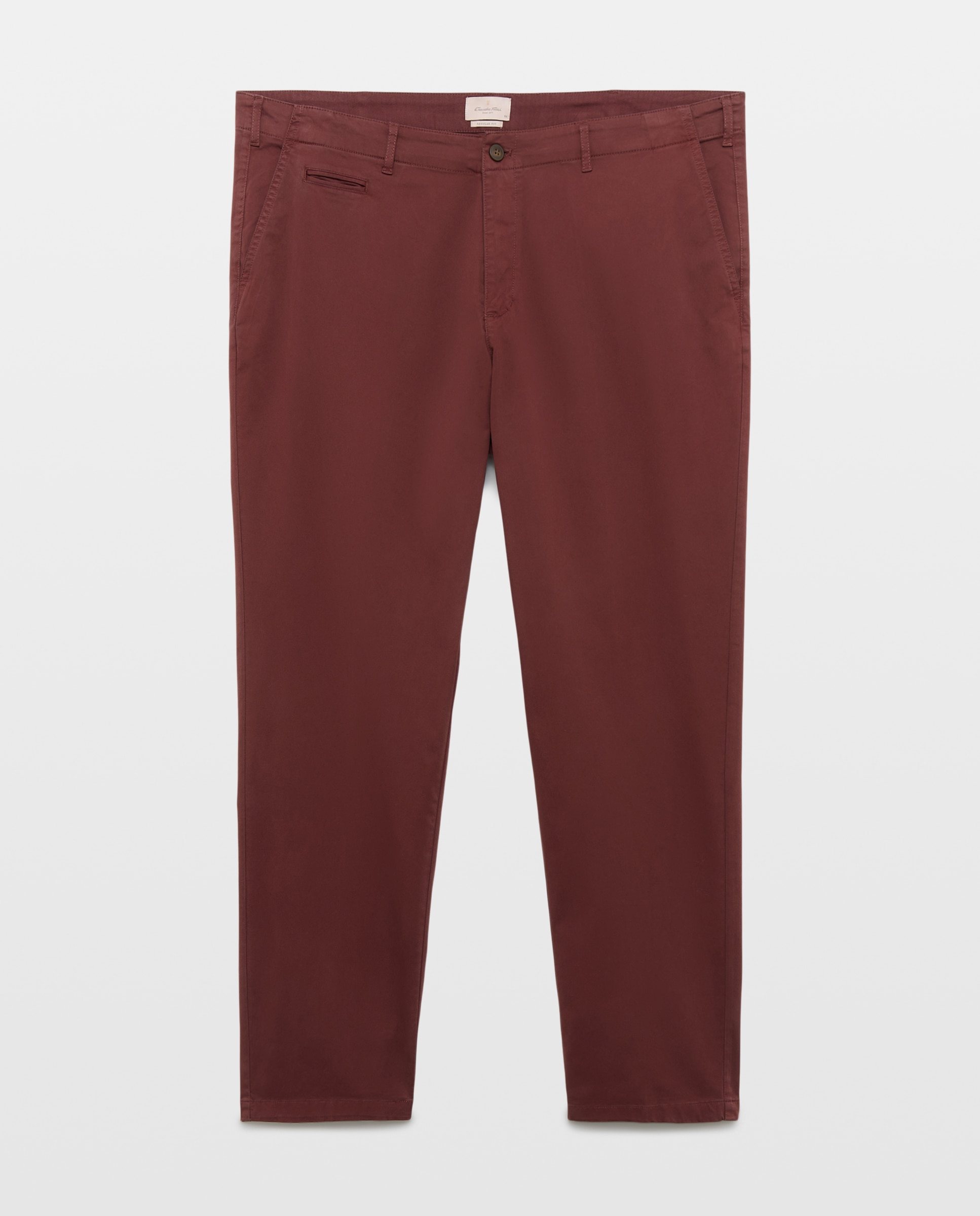 Pantalón chino regular fit satén hombre tallas grandes - Emidio Tucci - Burdeos Burdeos-4