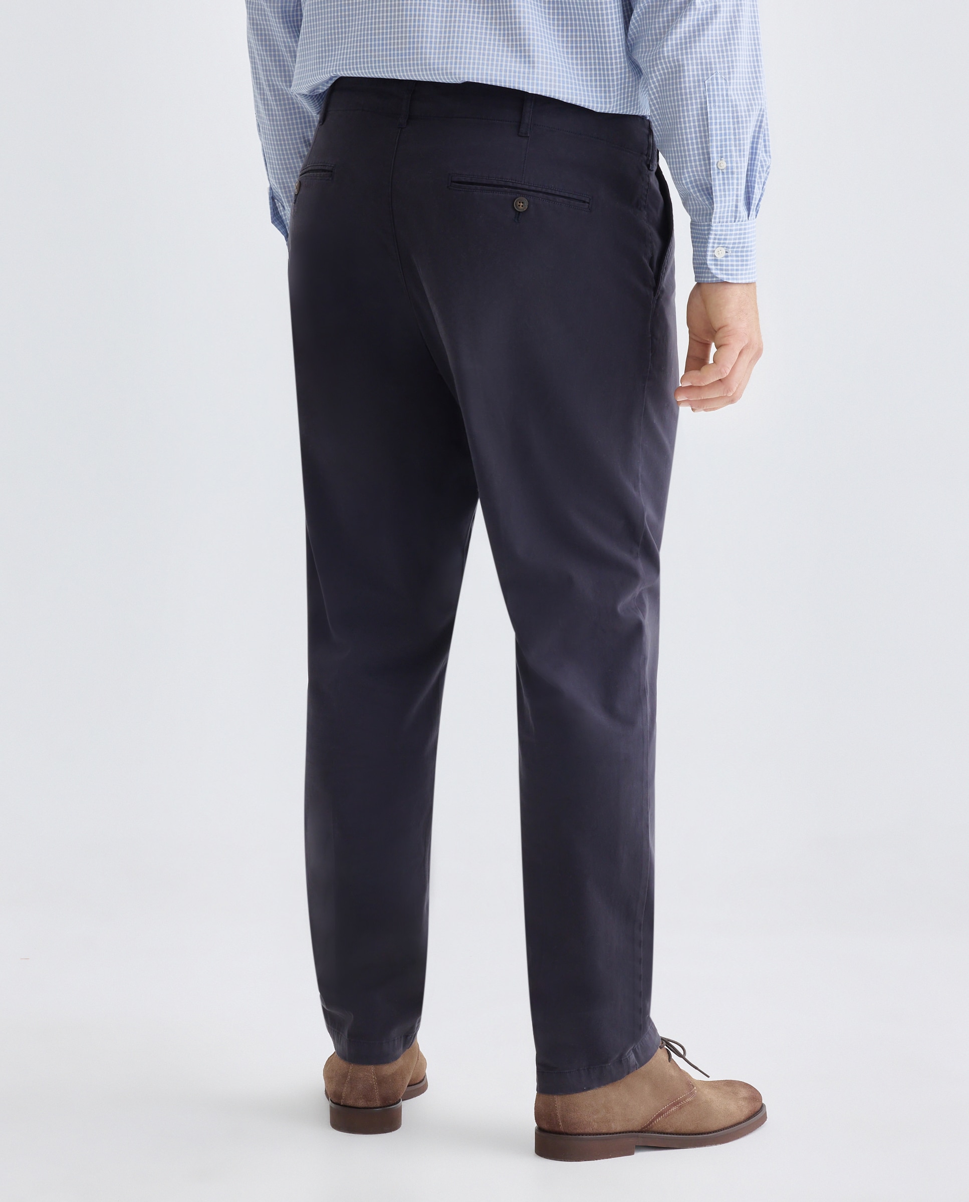 Pantalón chino regular fit satén hombre tallas grandes - Emidio Tucci - Azul marino Azul marino-3
