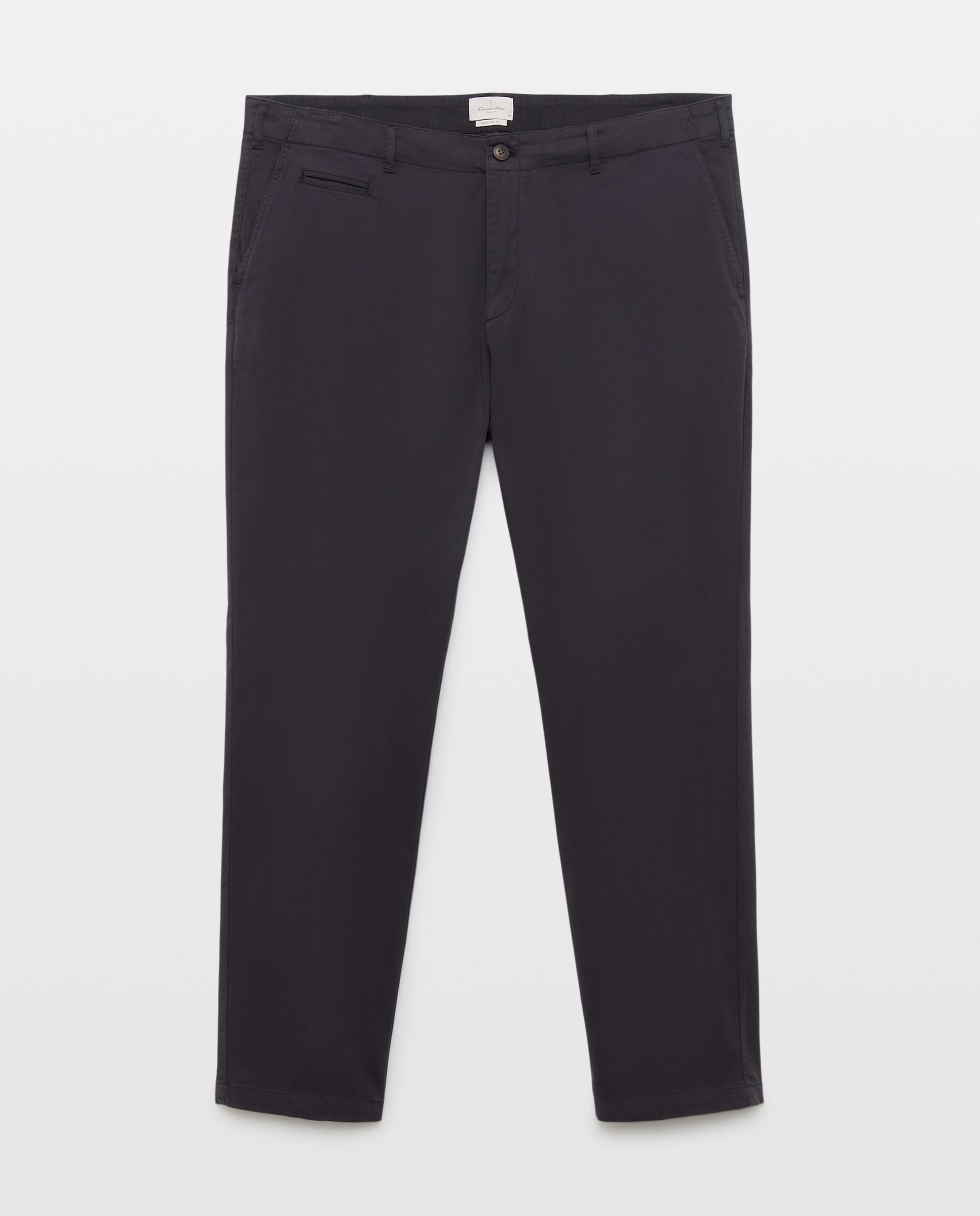Pantalón chino regular fit satén hombre tallas grandes - Emidio Tucci - Azul marino Azul marino-4