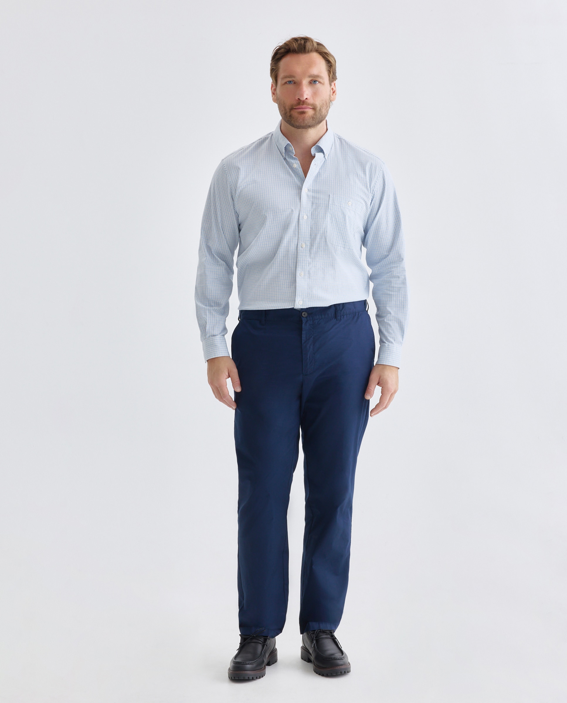 Pantalon sport popelin cinturilla hombre tallas grandes - Dustin - Azul marino Azul marino-1