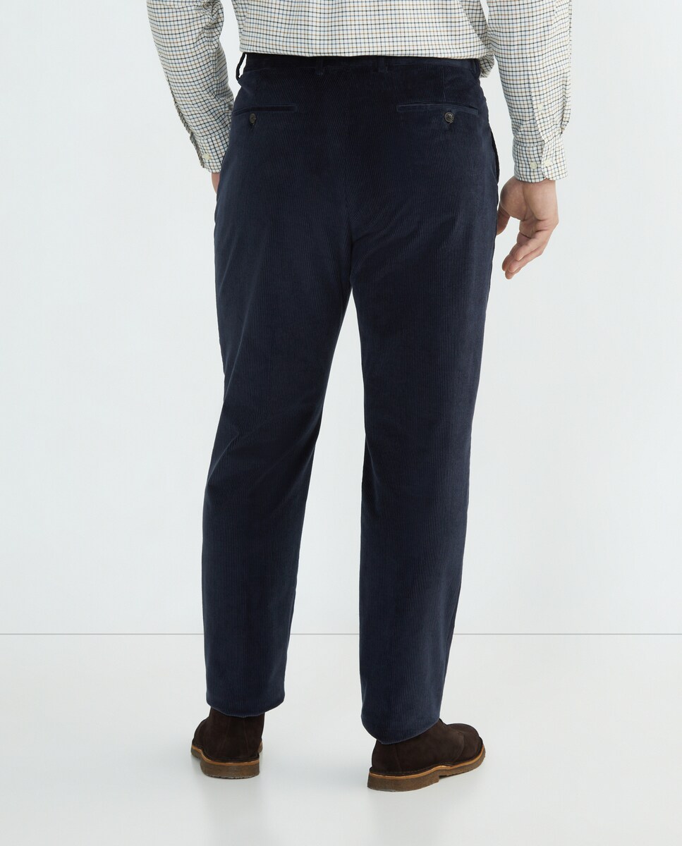 Calças de Bombazina Finlândia Tamanhos Grandes Azul-marinho-3