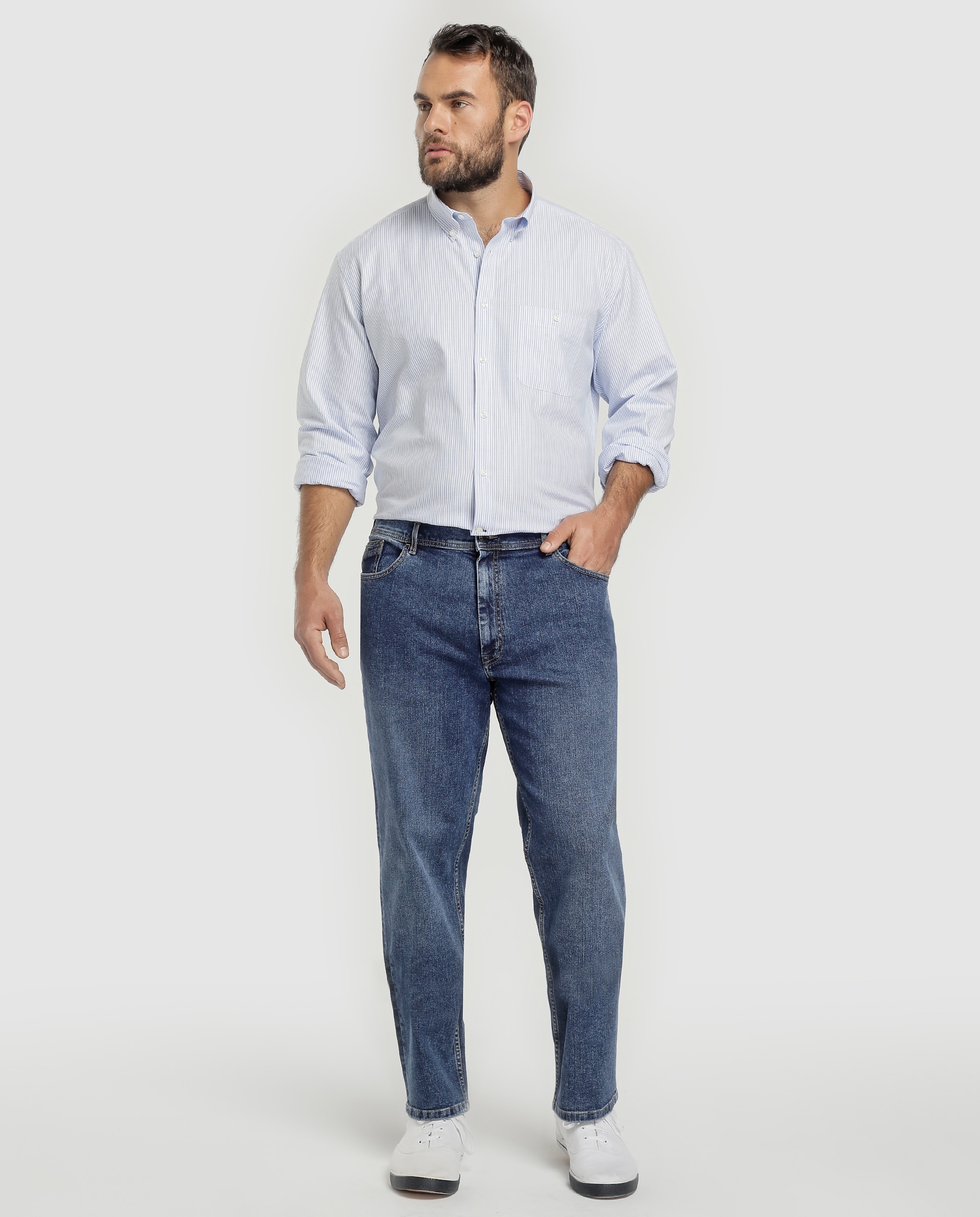 Jeans tamanhos grandes Azul-6