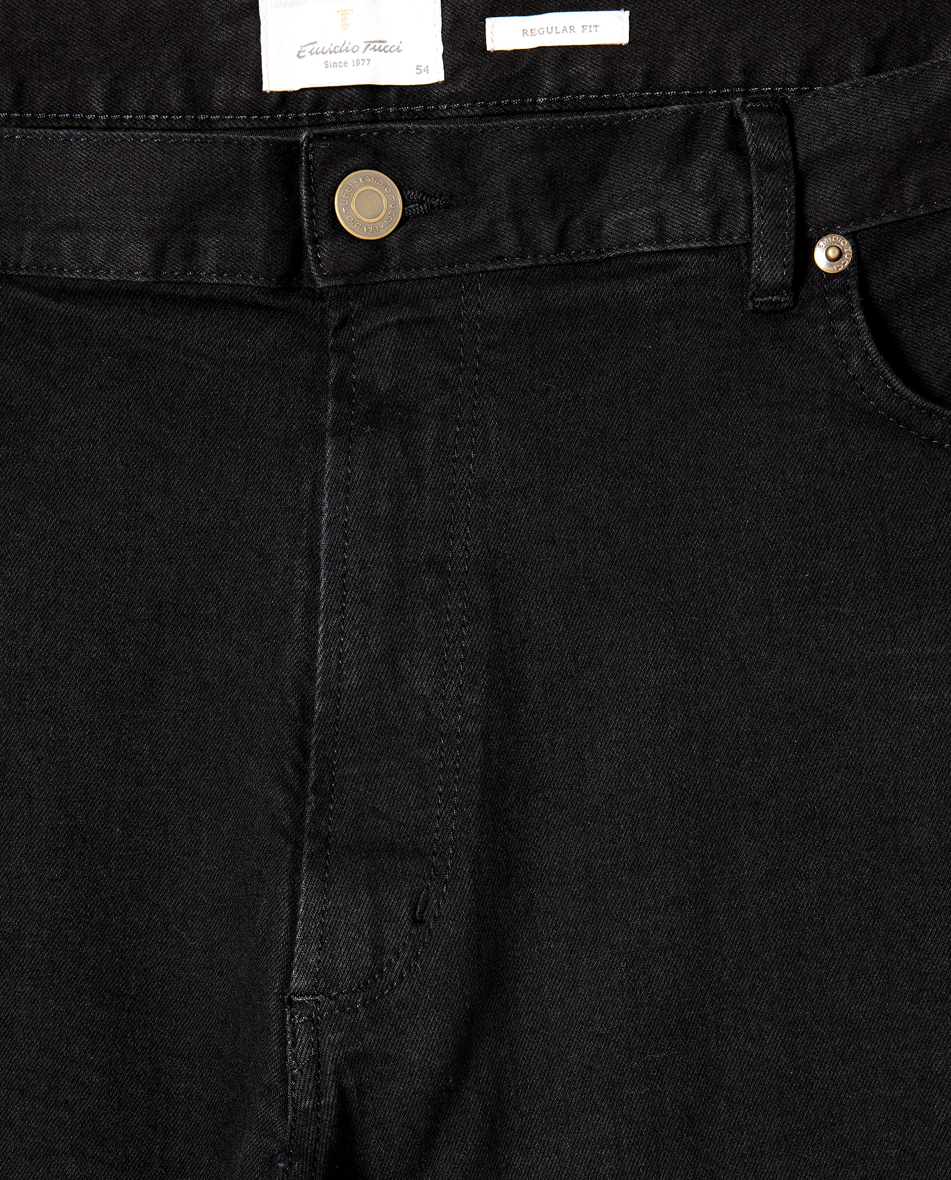 Jeans de 5 Bolsos Tamanhos Grandes Preto-5