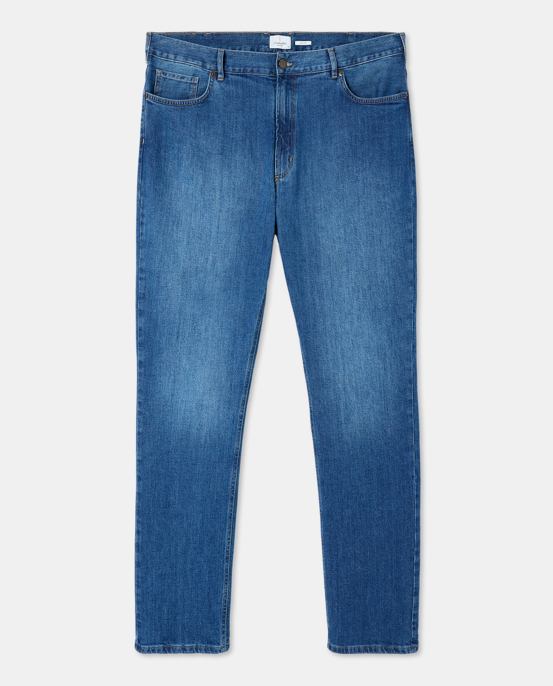 Imagen 4 de Pantalón denim slim fit hombre tallas grandes - Emidio Tucci - Azul Azul