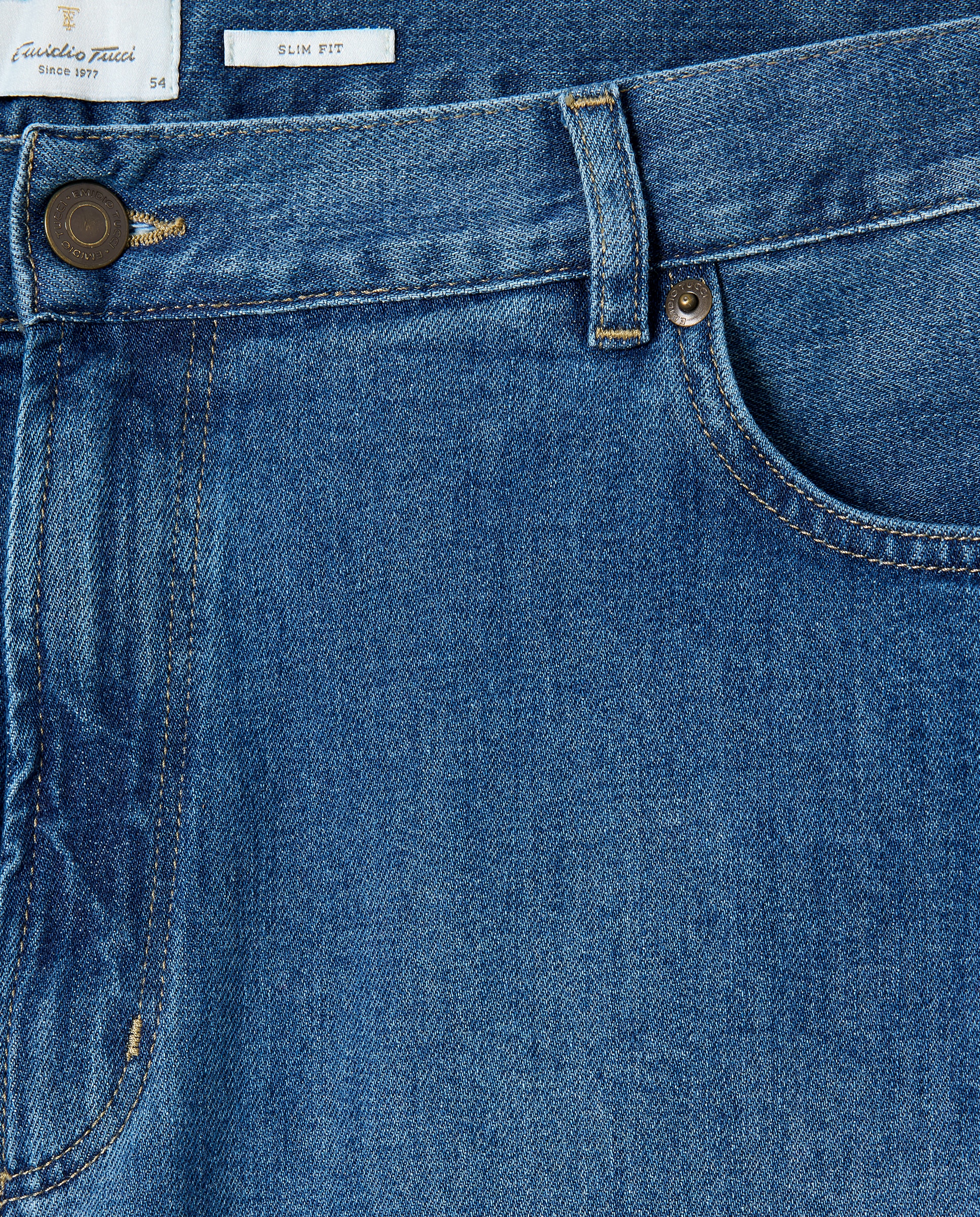 Imagen 5 de Pantalón denim slim fit hombre tallas grandes - Emidio Tucci - Azul Azul