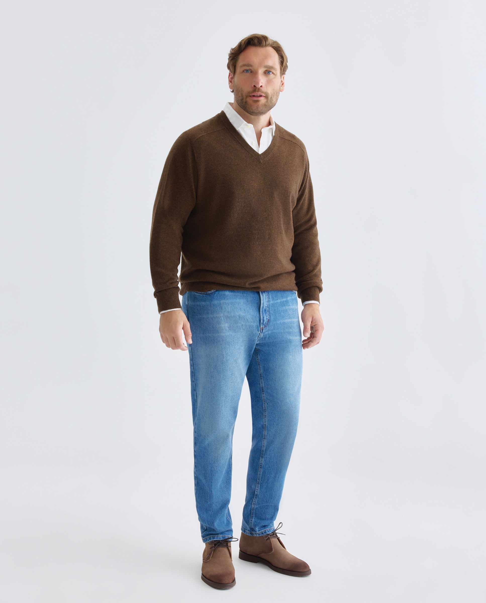 Pantalon de hombre Denim corte chino Fit Regular tallas grandes - Emidio Tucci - Azul índigo Azul índigo-1
