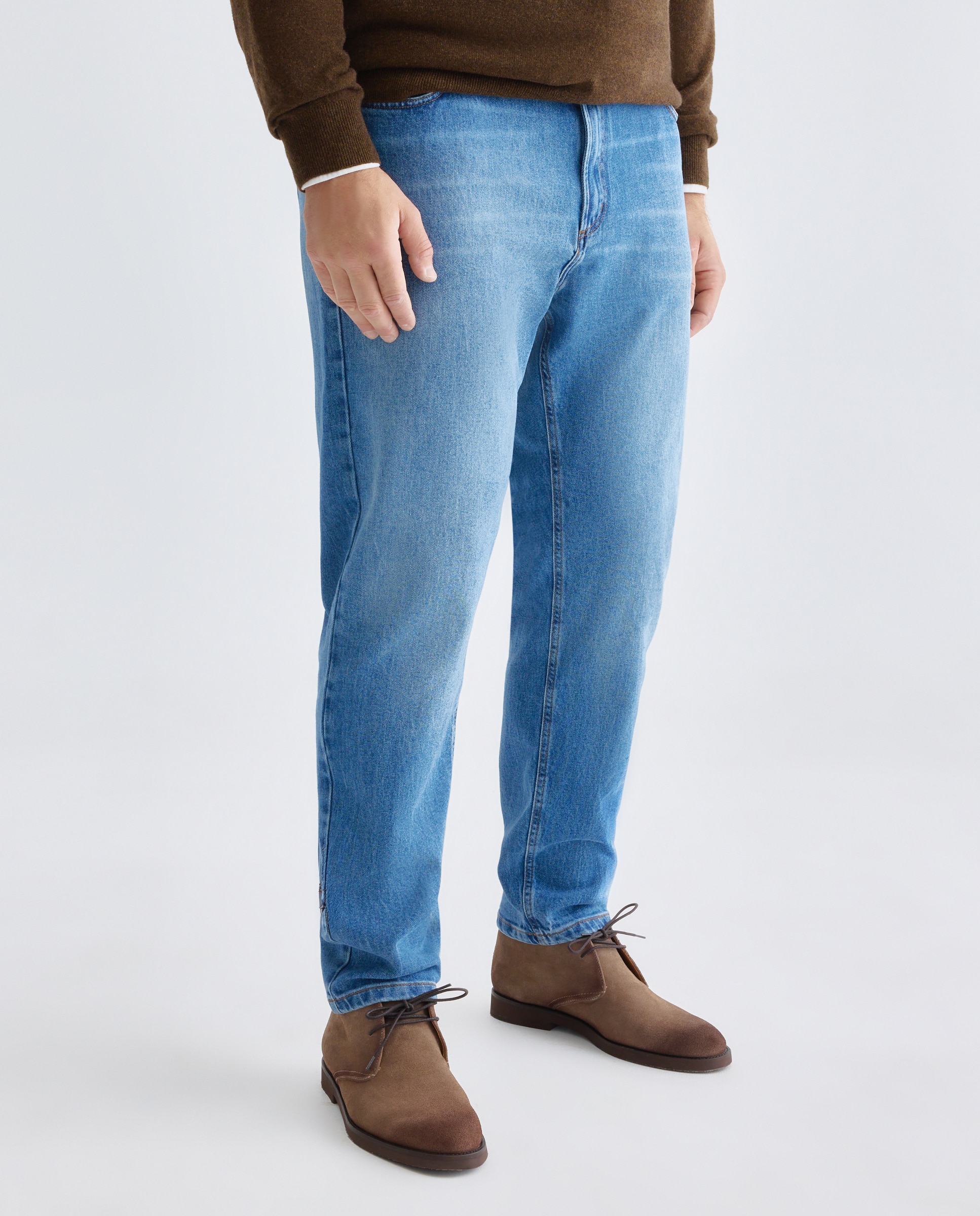 Pantalon de hombre Denim corte chino Fit Regular tallas grandes - Emidio Tucci - Azul índigo Azul índigo-2