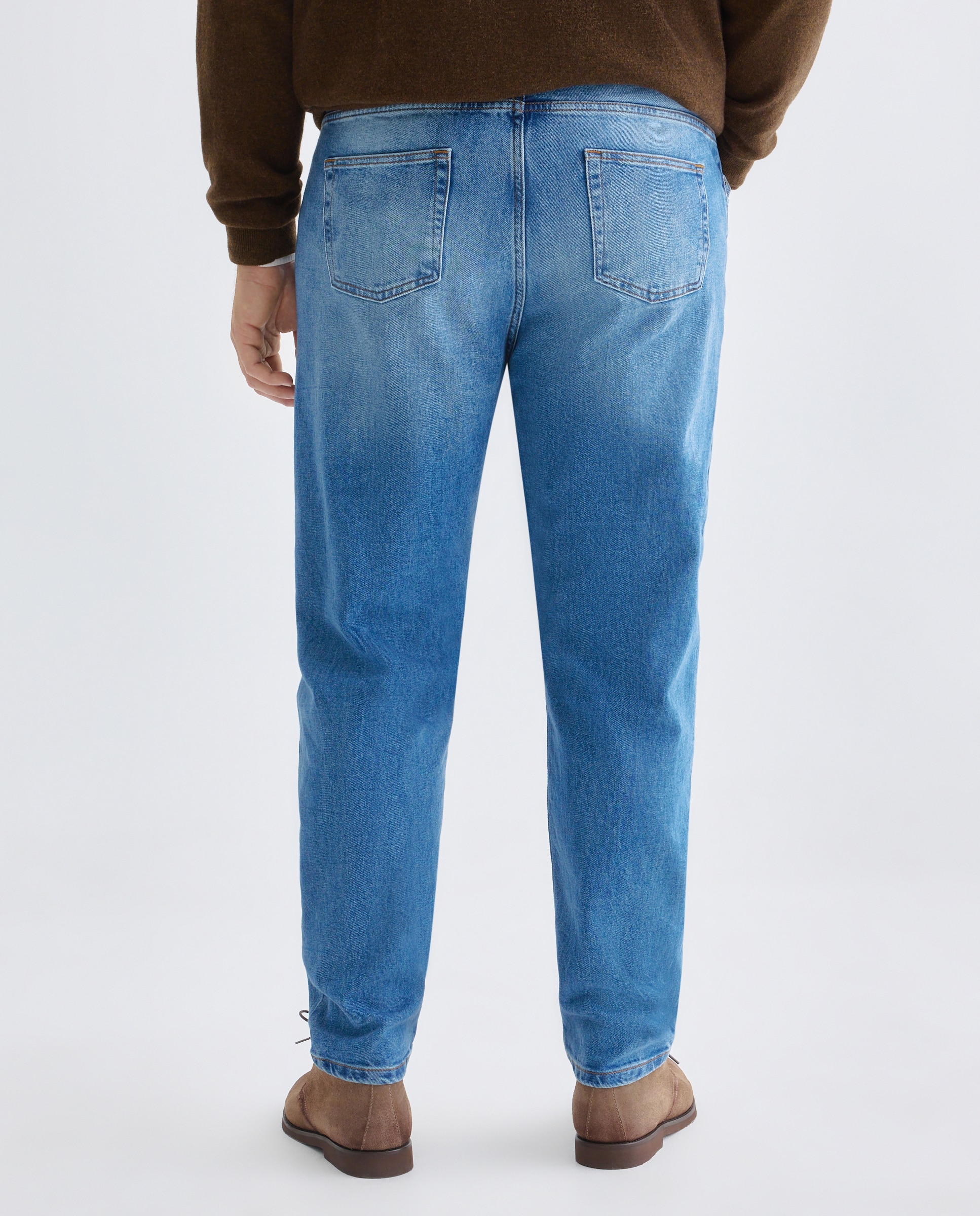 Pantalon de hombre Denim corte chino Fit Regular tallas grandes - Emidio Tucci - Azul índigo Azul índigo-3