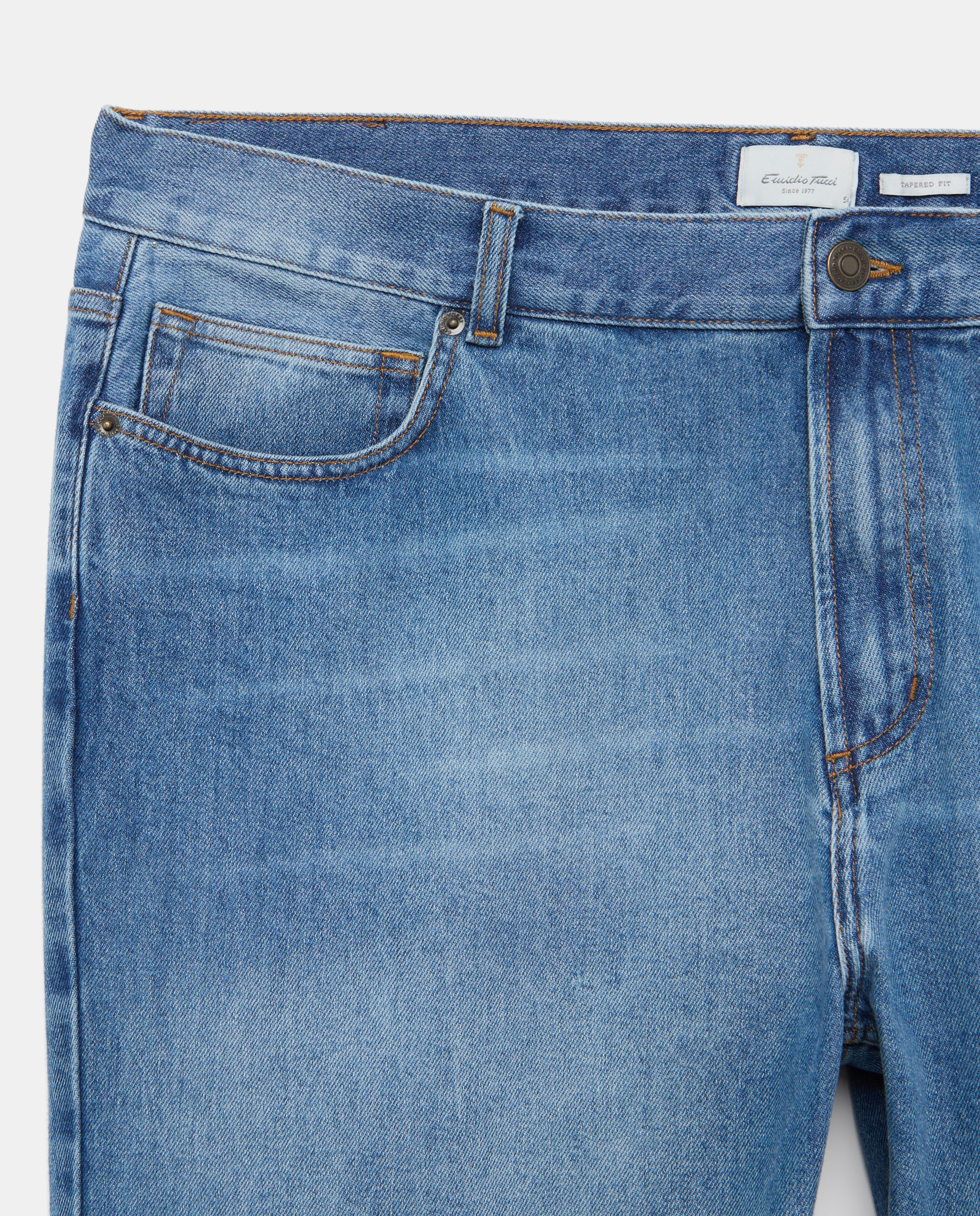 Pantalon de hombre Denim corte chino Fit Regular tallas grandes - Emidio Tucci - Azul índigo Azul índigo-5