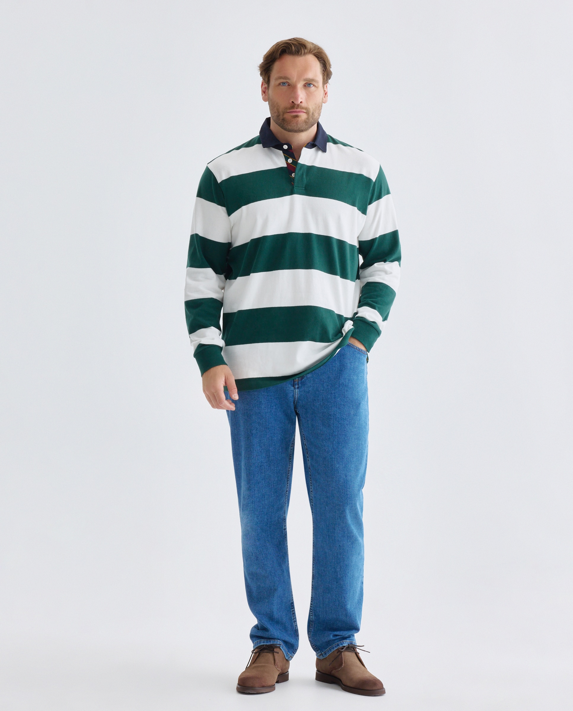 Imagen 0 de Pantalón denim regular fit  hombre tallas grandes Azul índigo