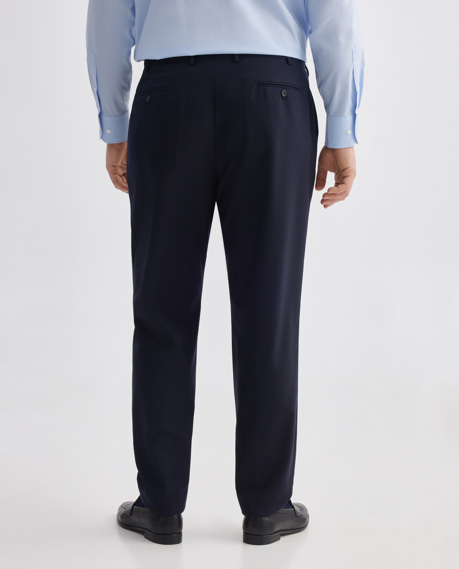 Pantalón separate Custom liso vestir 100% Lana hombre tallas grandes - Emidio Tucci - Azul marino Azul marino-3