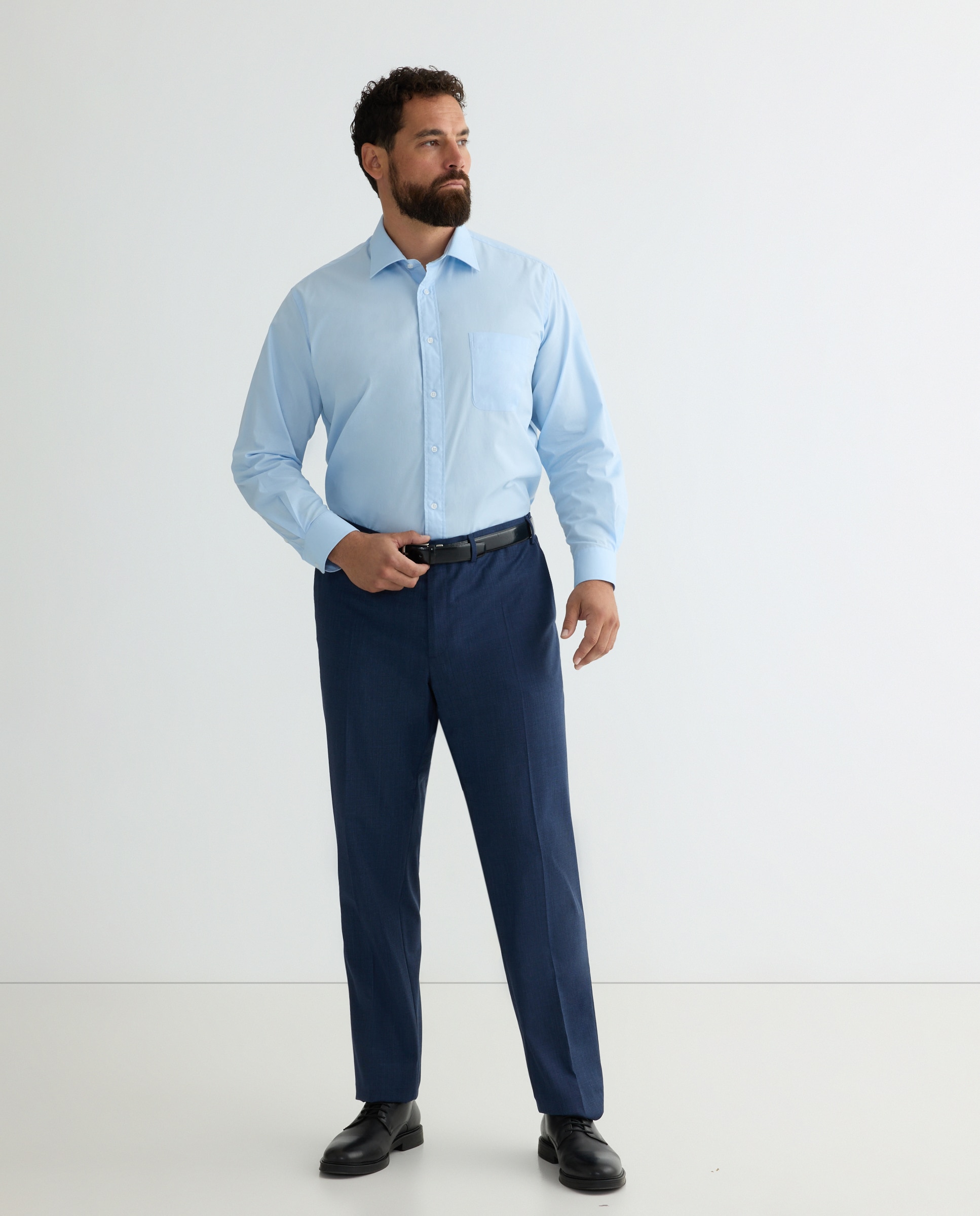 Camisa Formal Tamanhos Grandes Azul-claro-3