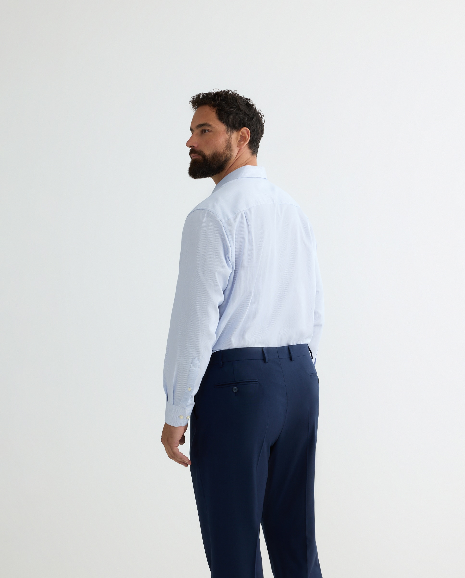 Camisa Clássica Multirriscas Tamanhos Grandes Azul-marinho-2
