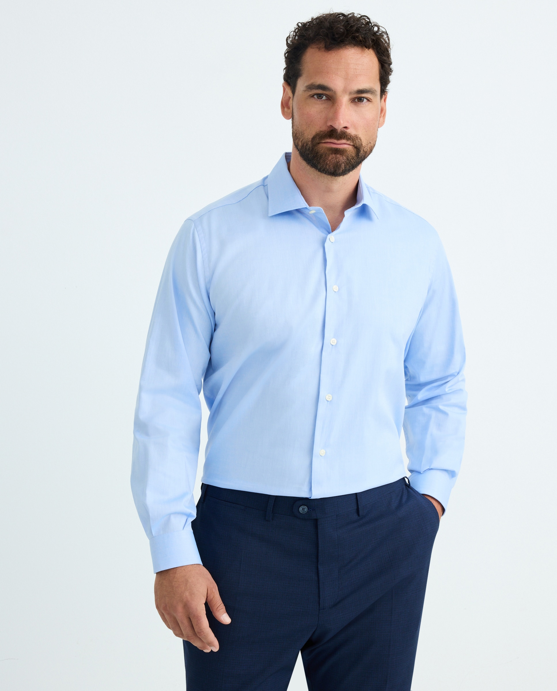 Camisa Vestir hombre talla grande - Dustin - Azul Azul-1