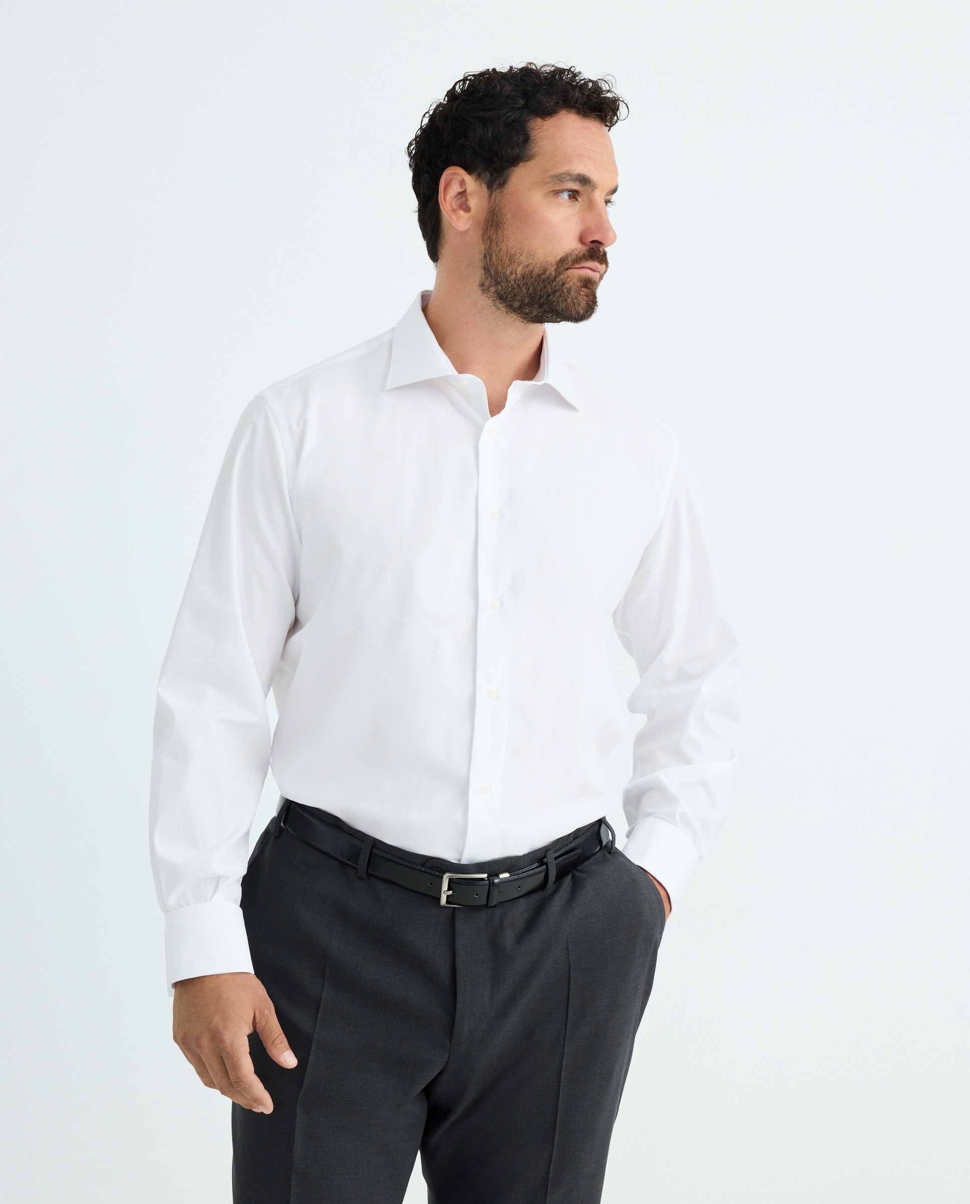 Camisa Clássica Tamanhos Grandes Branco-1