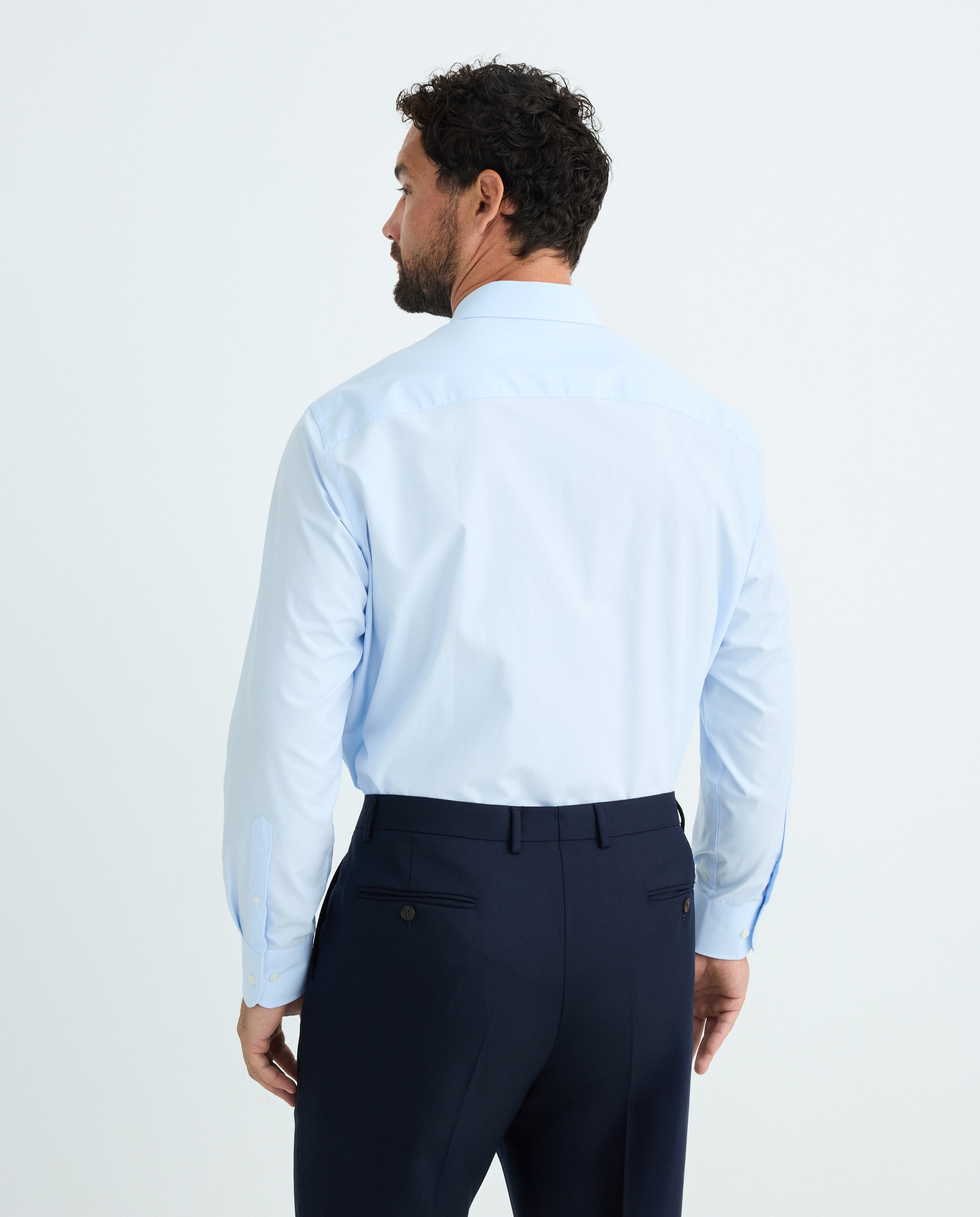 Camisa Clássica Tamanhos Grandes Azul-claro-4
