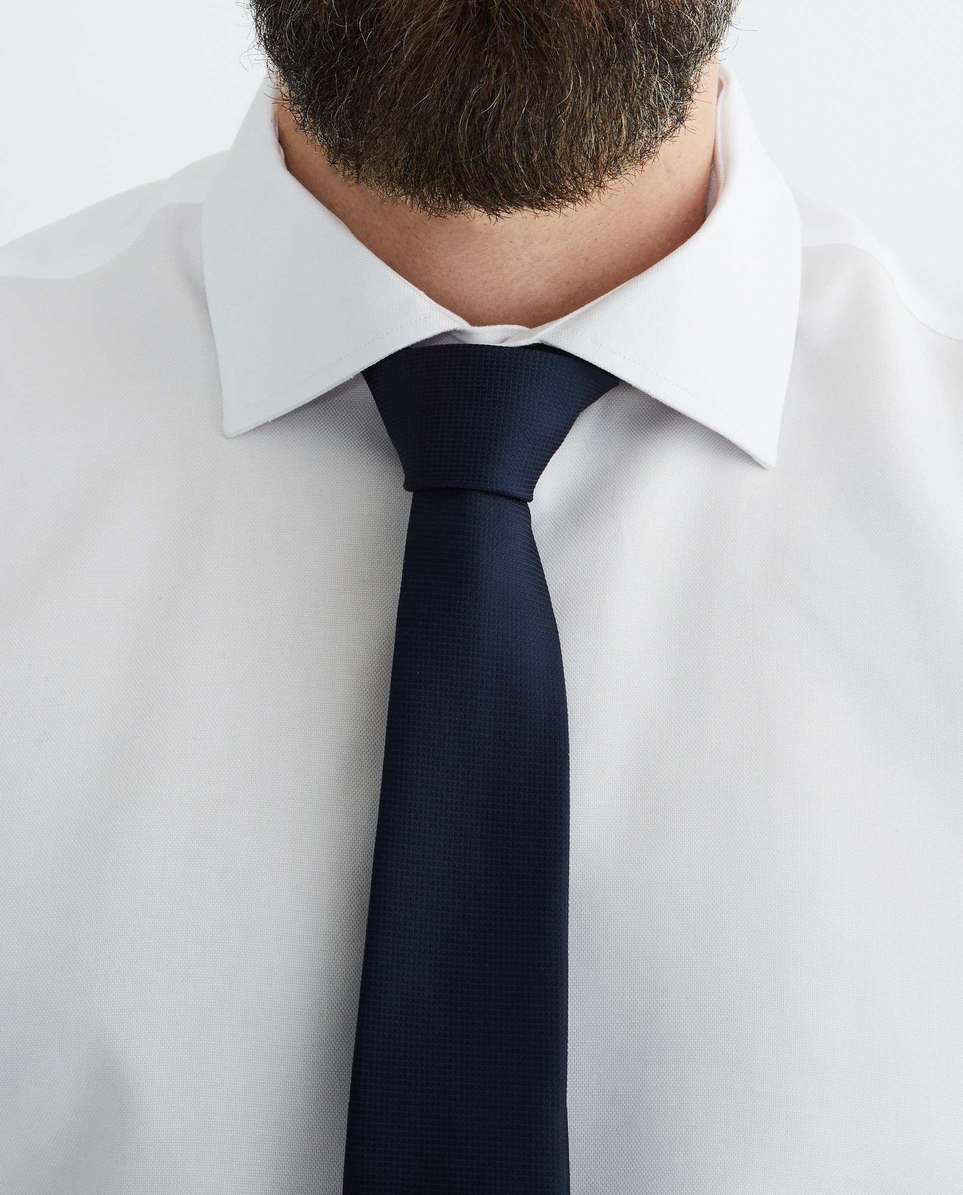 Camisa hombre vestir lisa estructura non iron puño doble tallas grandes - Emidio Tucci - Blanco Blanco-6