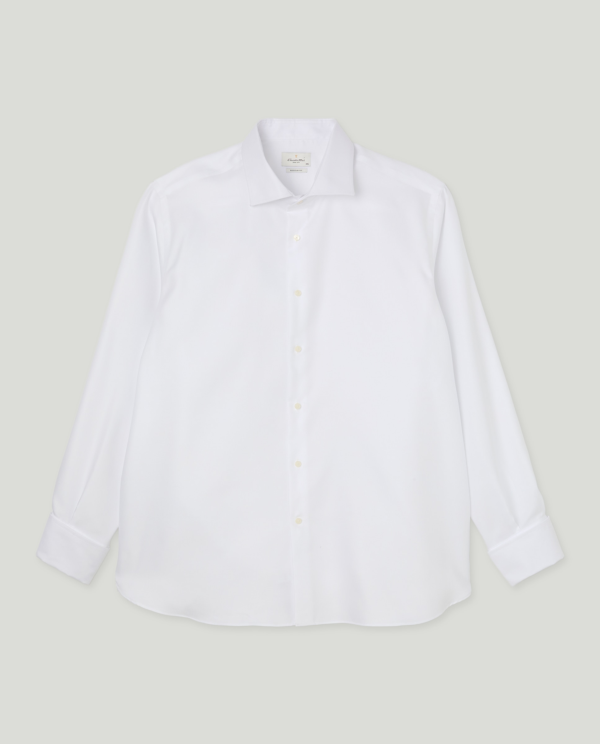 Camisa hombre vestir lisa estructura non iron puño doble tallas grandes - Emidio Tucci - Blanco Blanco-4